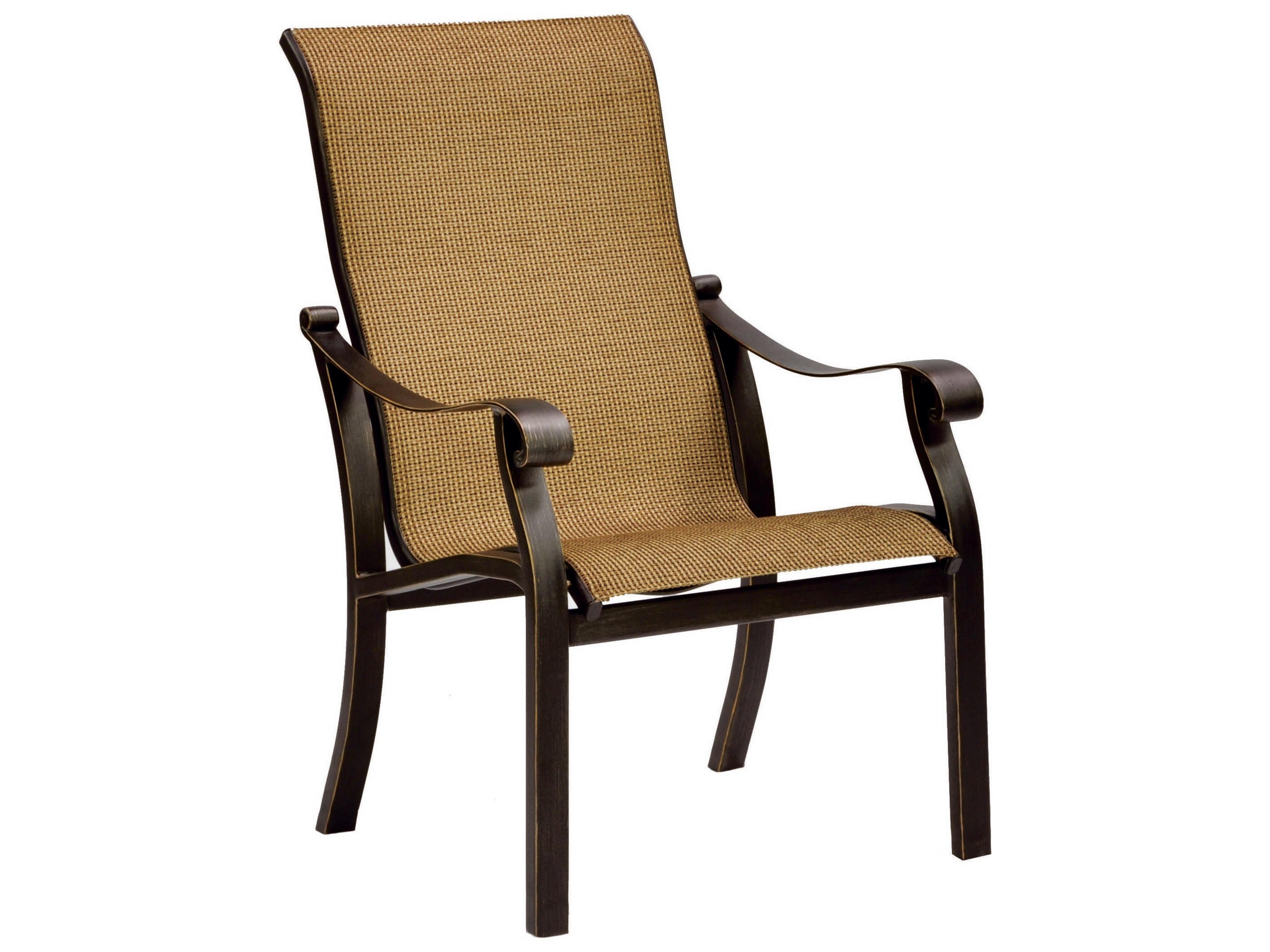 Madrid Sling Dining Cast Aluminum Patio Dining Arm Chair