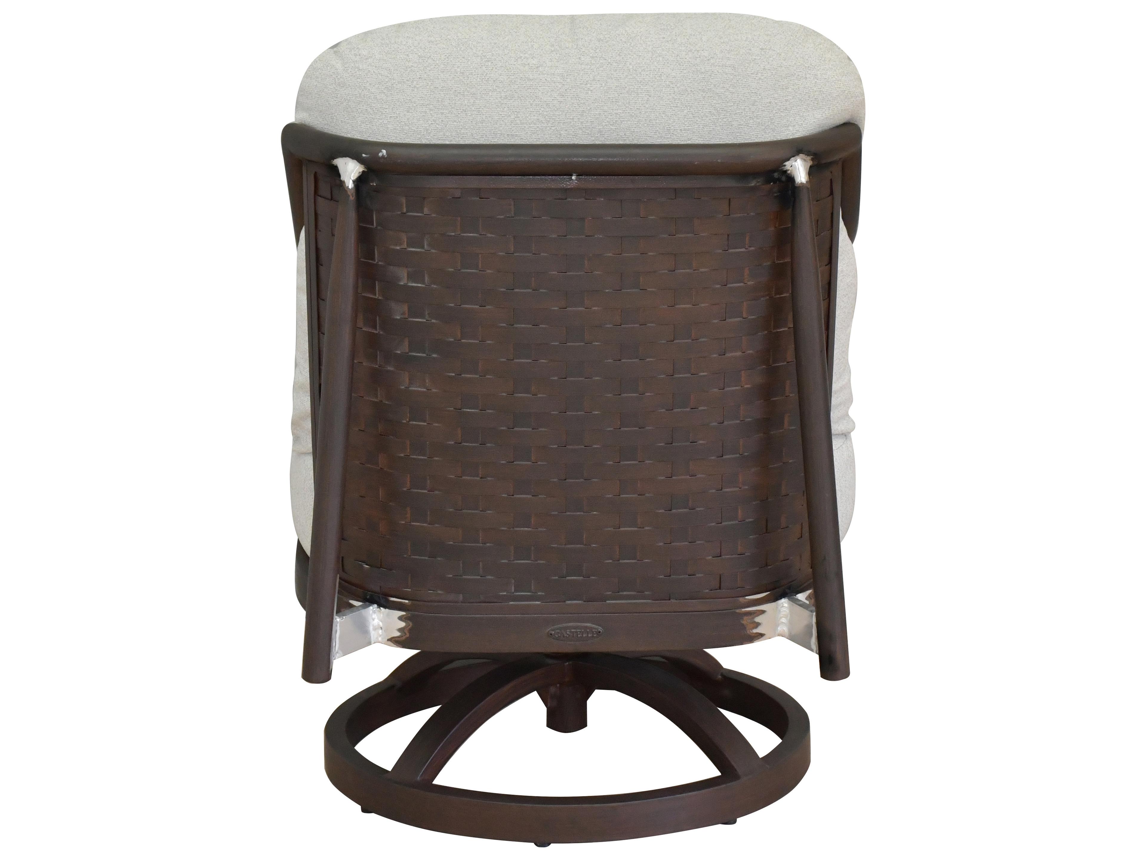 Castelle Larga Cushion Aluminum Swivel Rocker Patio Dining Arm Chair