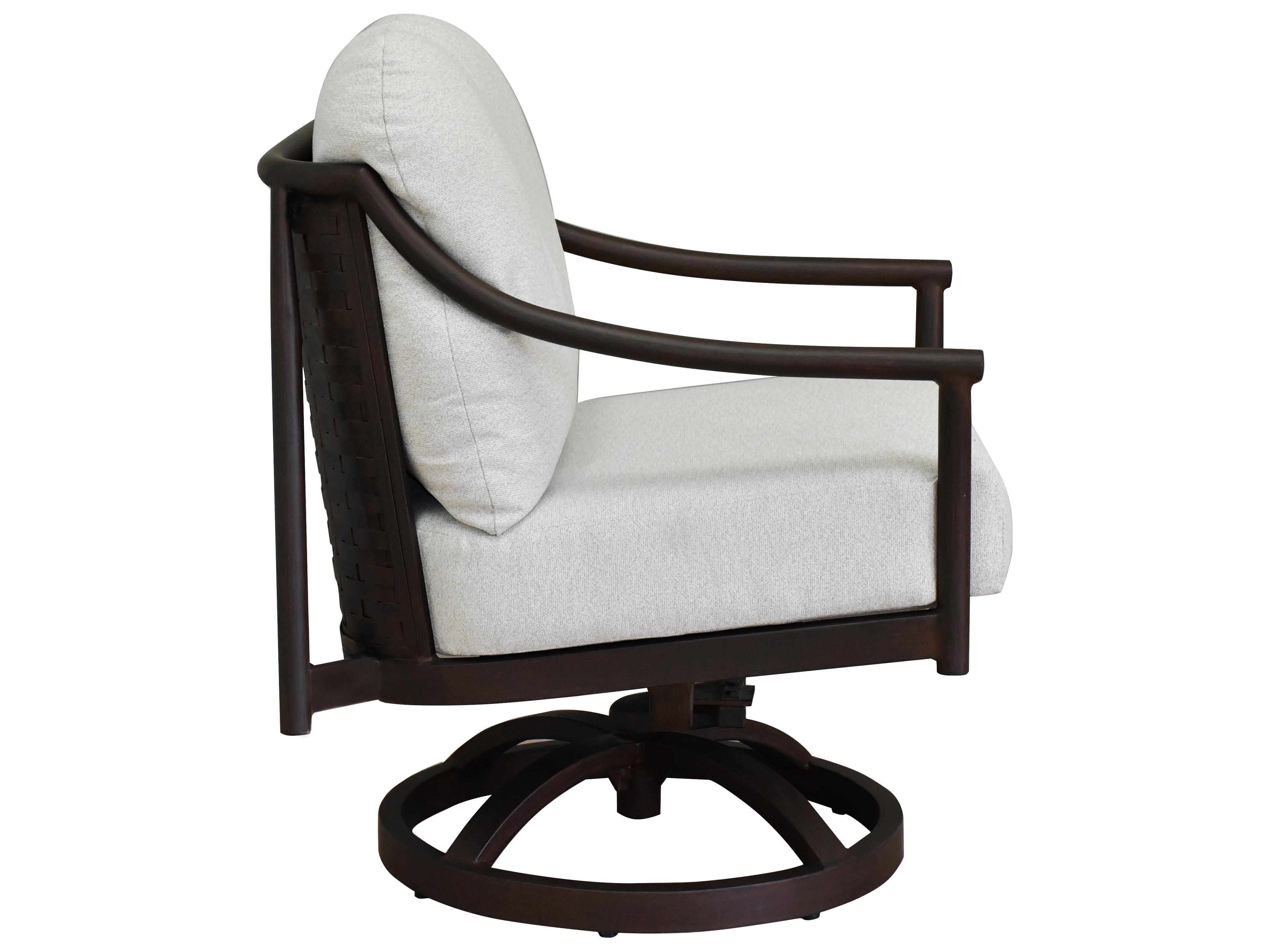 Castelle Larga Cushion Aluminum Swivel Rocker Patio Dining Arm Chair