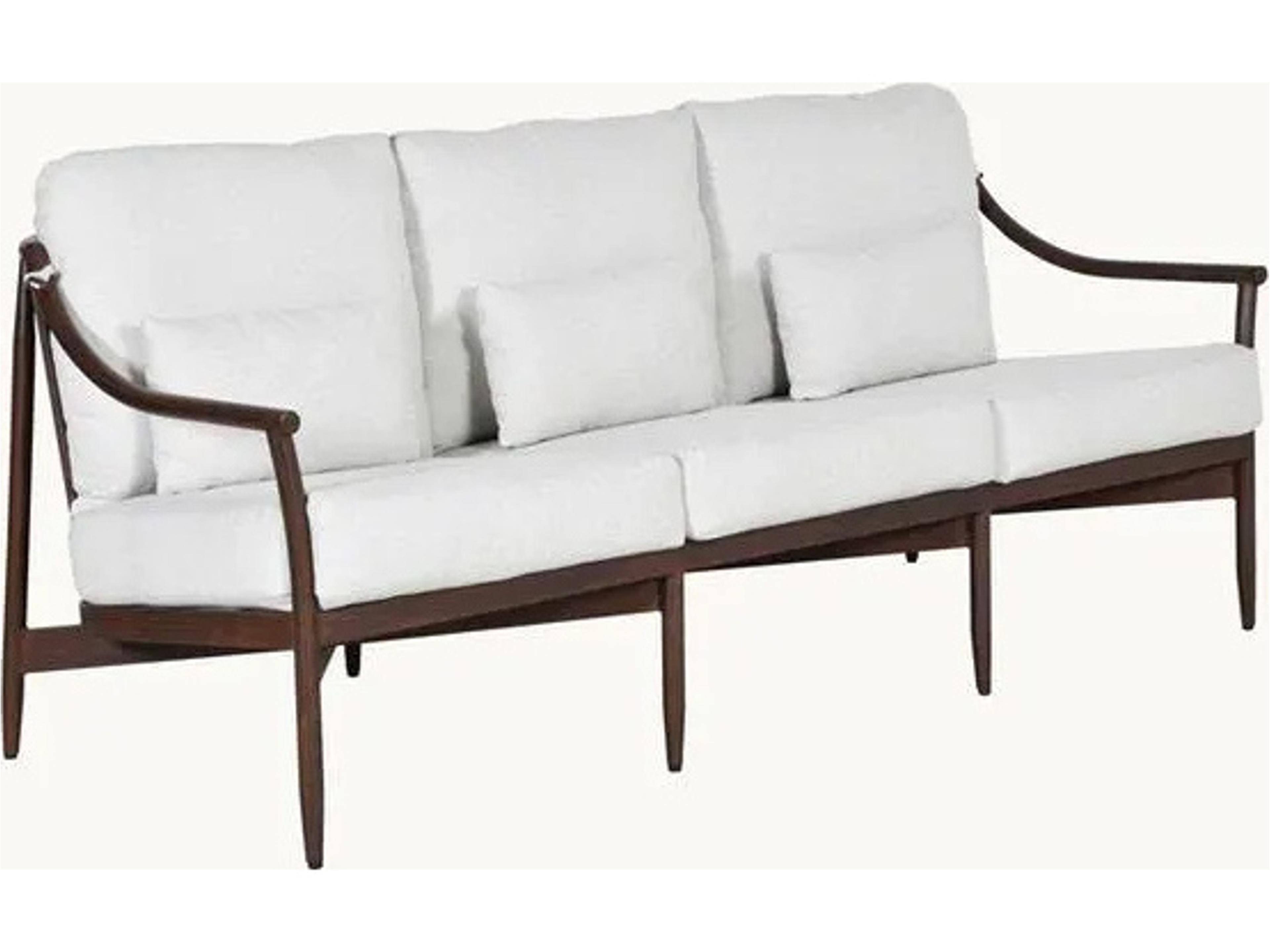 Larga Cushion Aluminum Outdoor Sofa with Two Accent Pillows