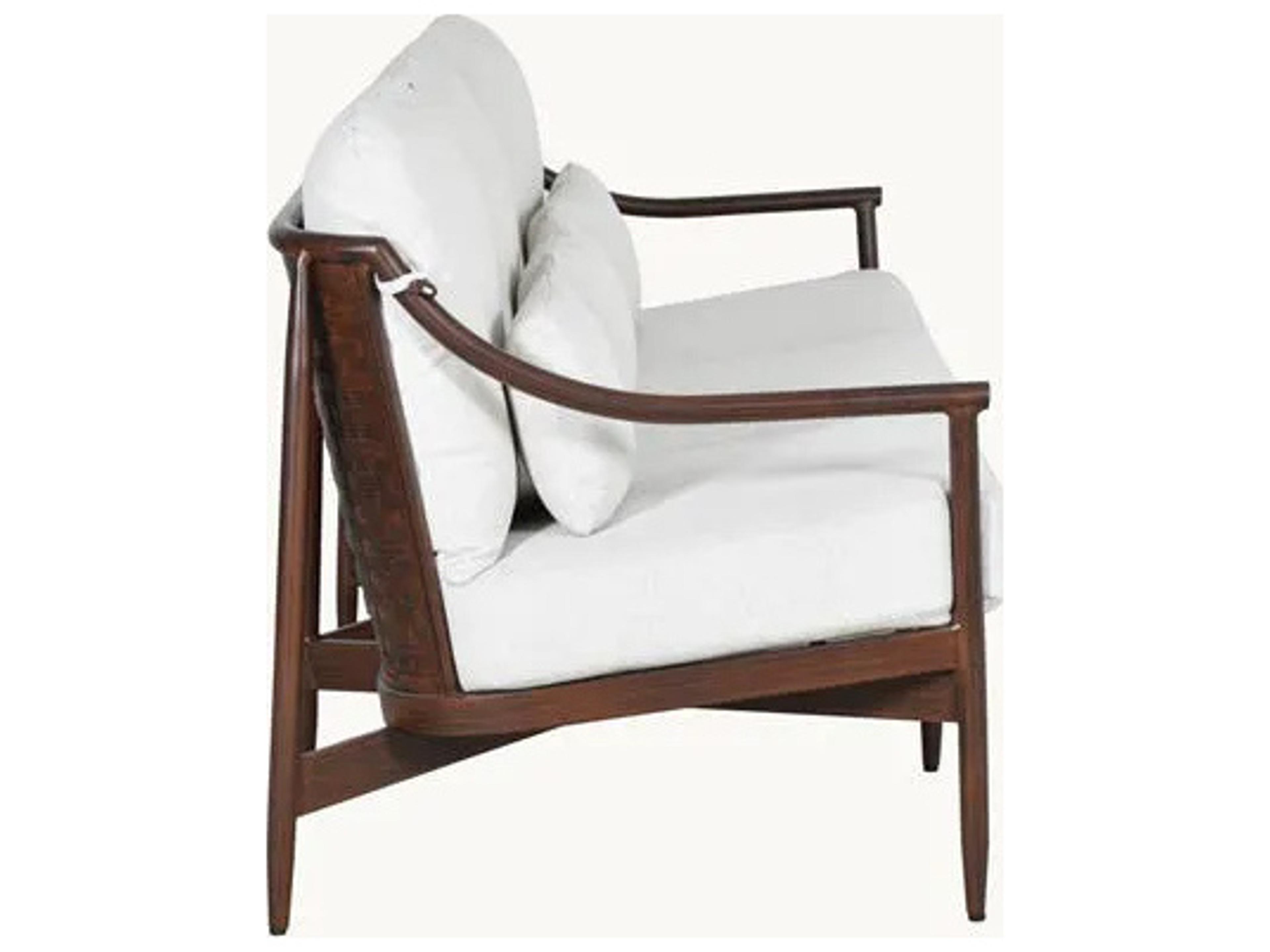 Castelle Larga Cushion Aluminum Outdoor Sofa with Two Accent Pillows