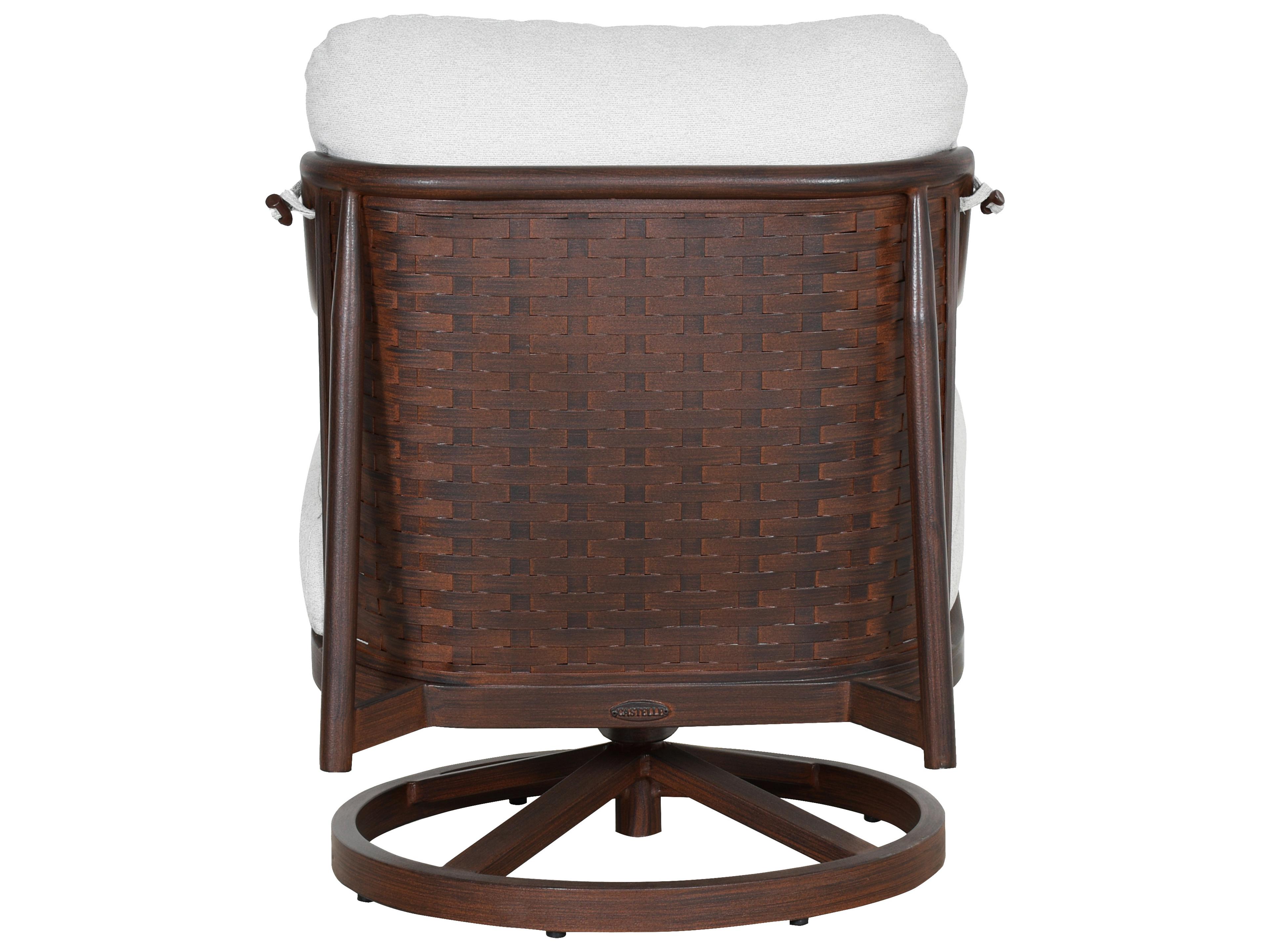 Castelle Larga Cushion Aluminum Swivel Rocker Patio Lounge Chair with One Accent Pillow