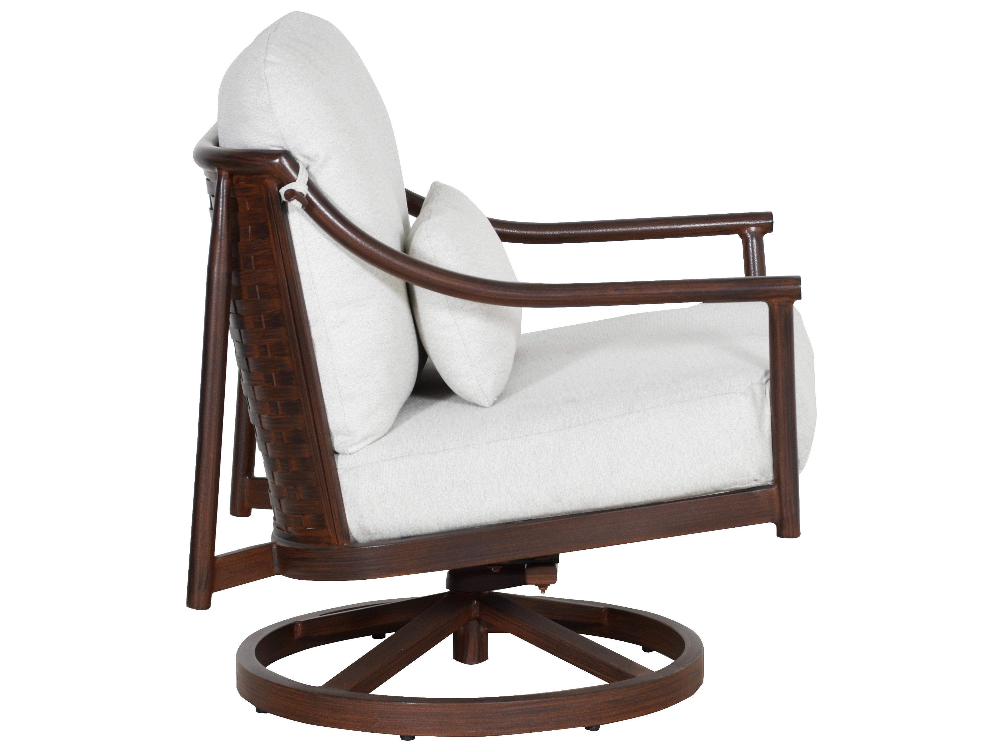 Castelle Larga Cushion Aluminum Swivel Rocker Patio Lounge Chair with One Accent Pillow