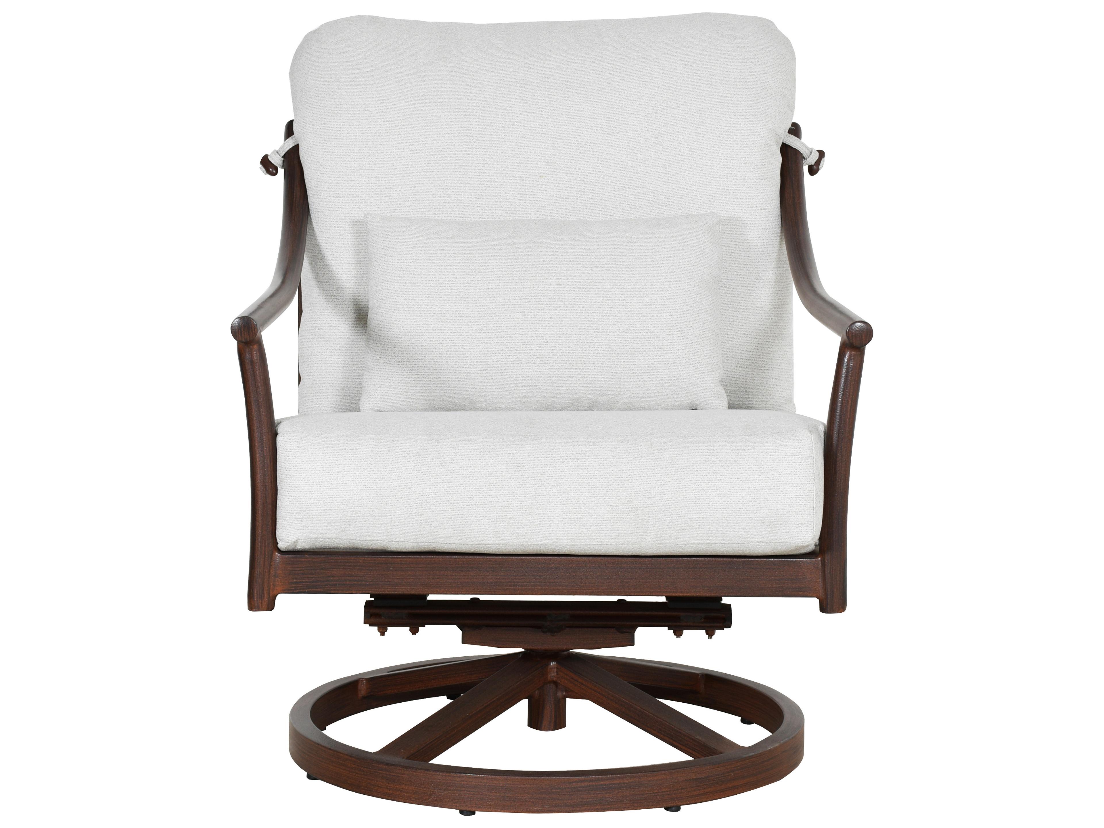 Castelle Larga Cushion Aluminum Swivel Rocker Patio Lounge Chair with One Accent Pillow