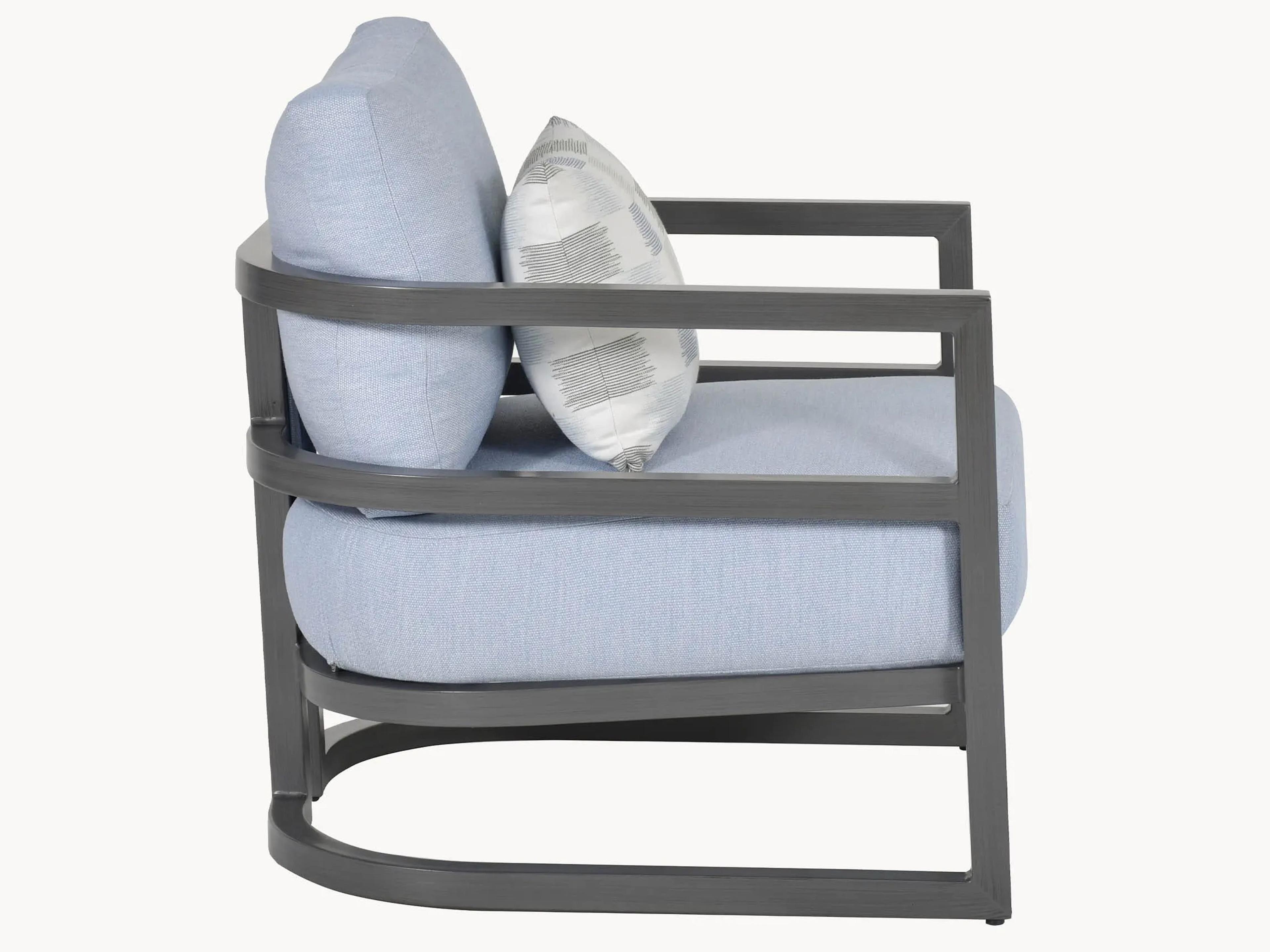 Castelle Gala Cushion Aluminum Outdoor Lounge Chair with Accent Pillow