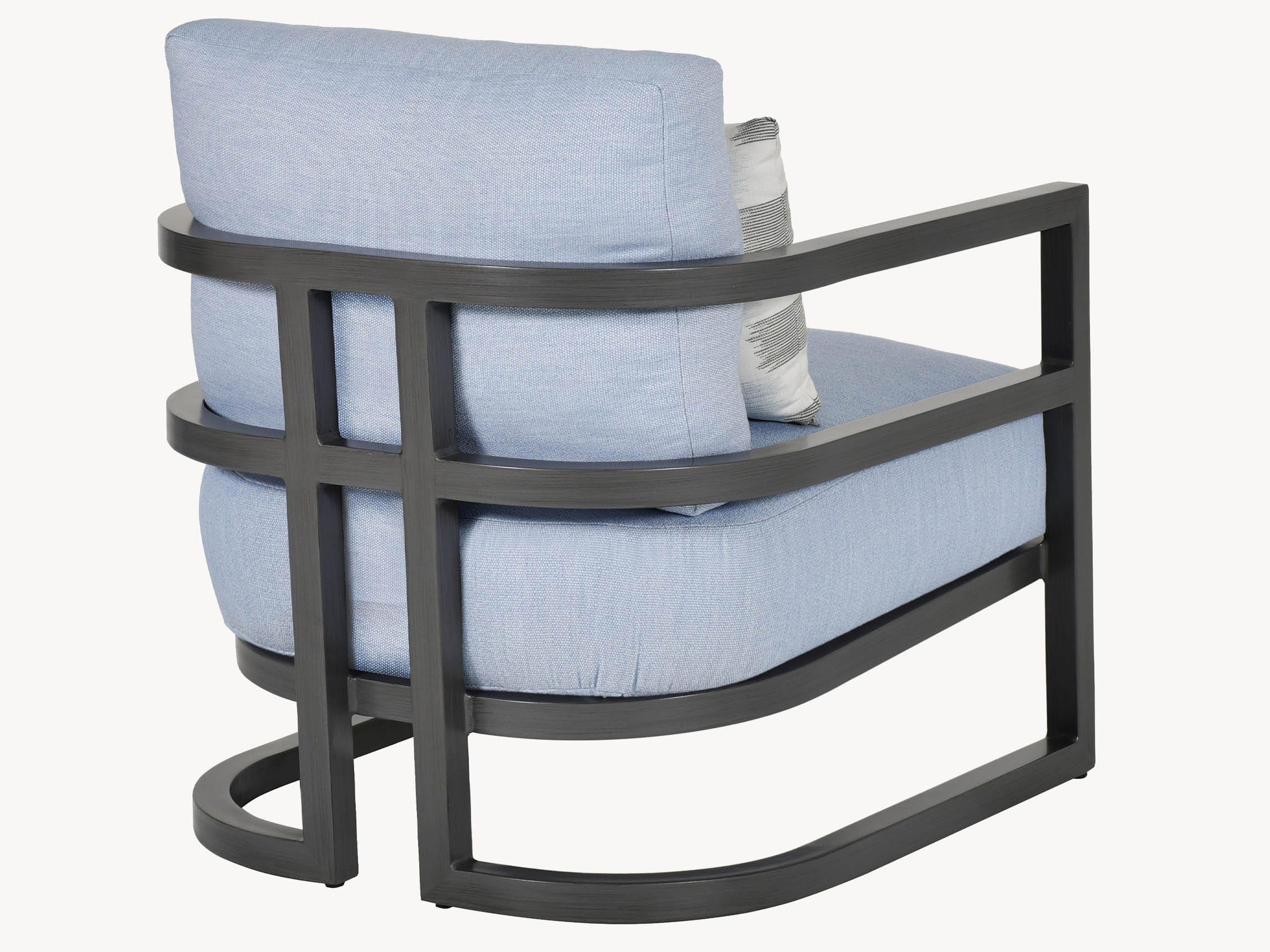 Castelle Gala Cushion Aluminum Outdoor Lounge Chair with Accent Pillow