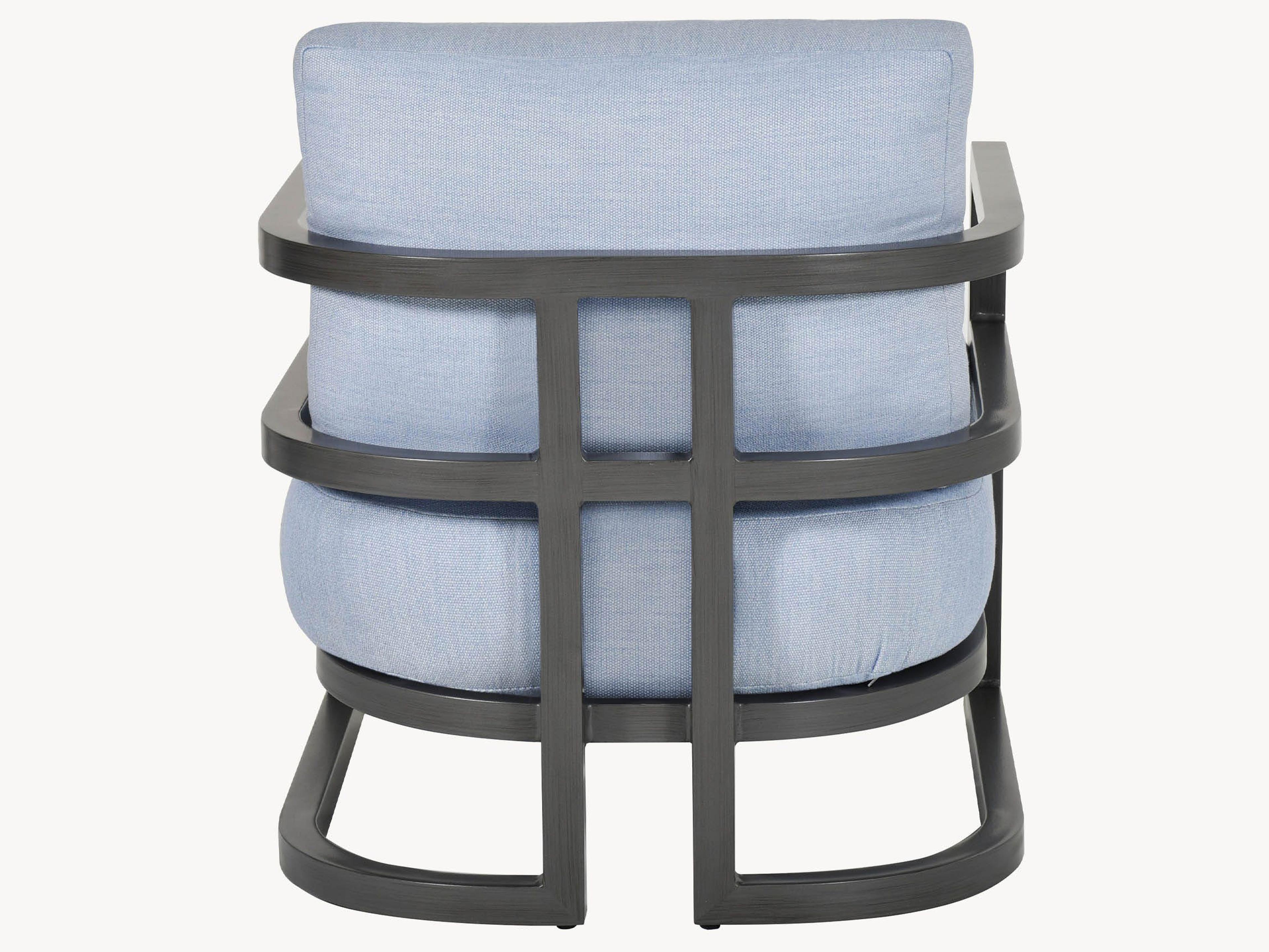 Castelle Gala Cushion Aluminum Outdoor Lounge Chair with Accent Pillow