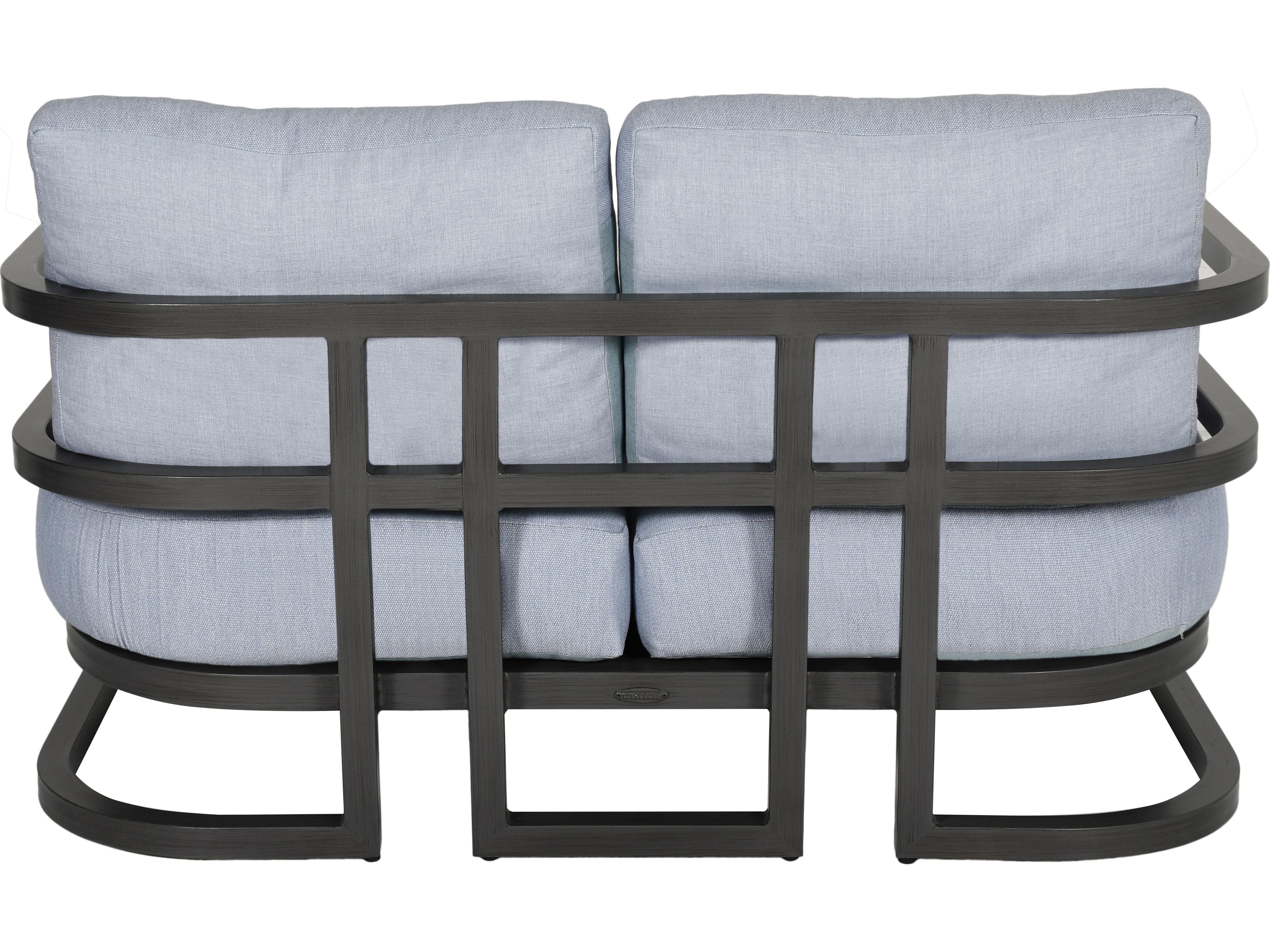 Castelle Gala Cushion Aluminum Outdoor Loveseat with Accent Pillow