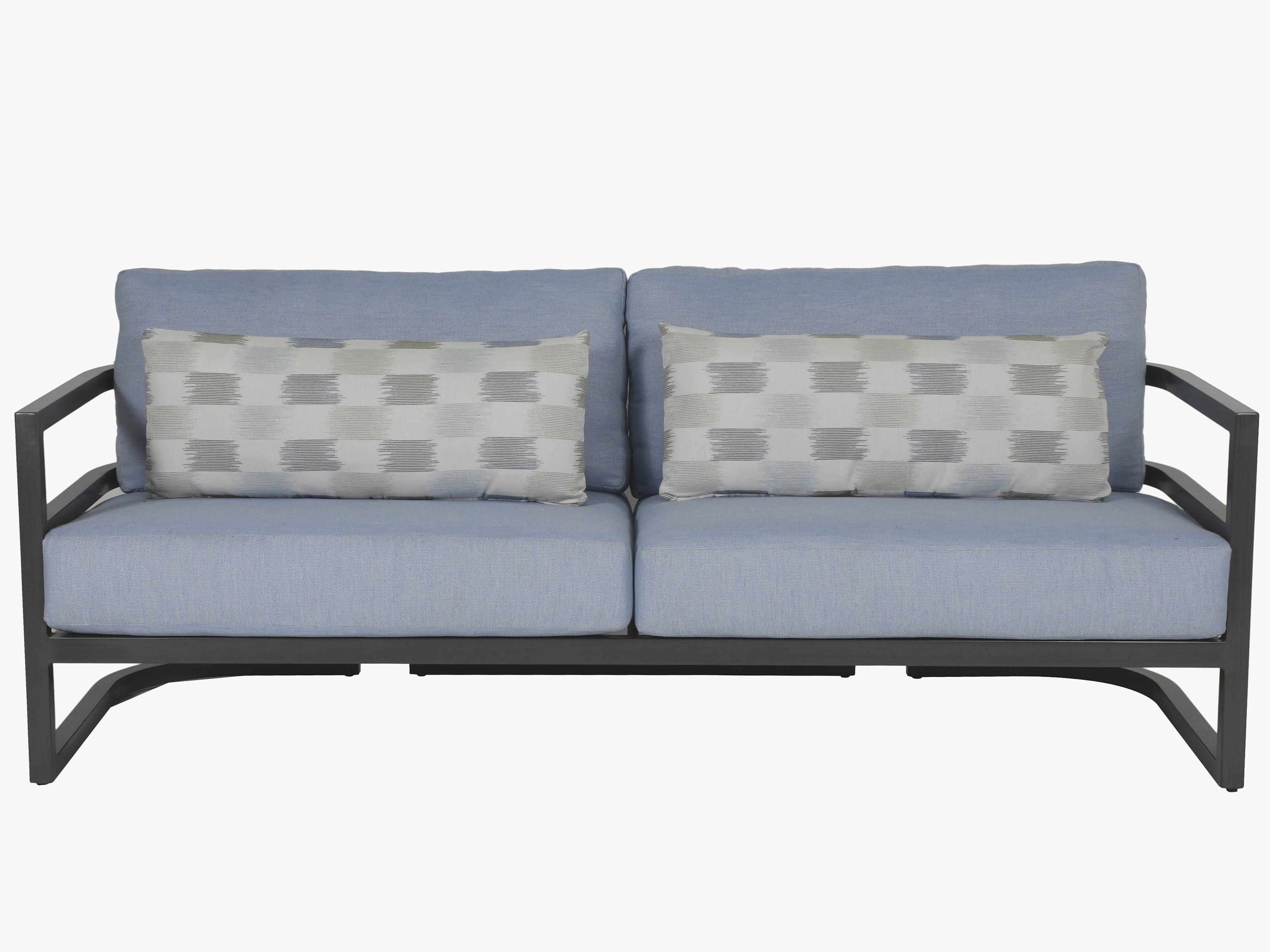 Castelle Gala Cushion Aluminum Outdoor Patio Sofa with Accent Pillow