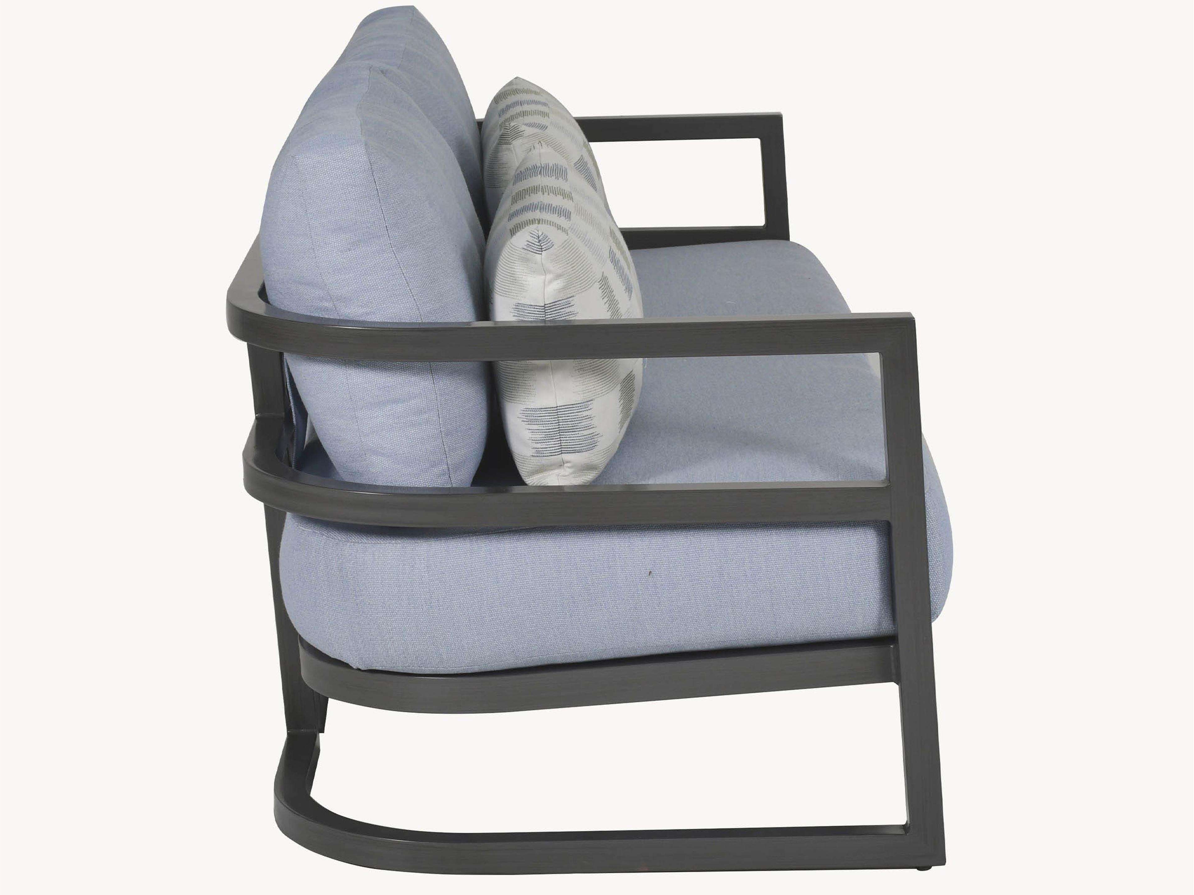 Castelle Gala Cushion Aluminum Outdoor Patio Sofa with Accent Pillow
