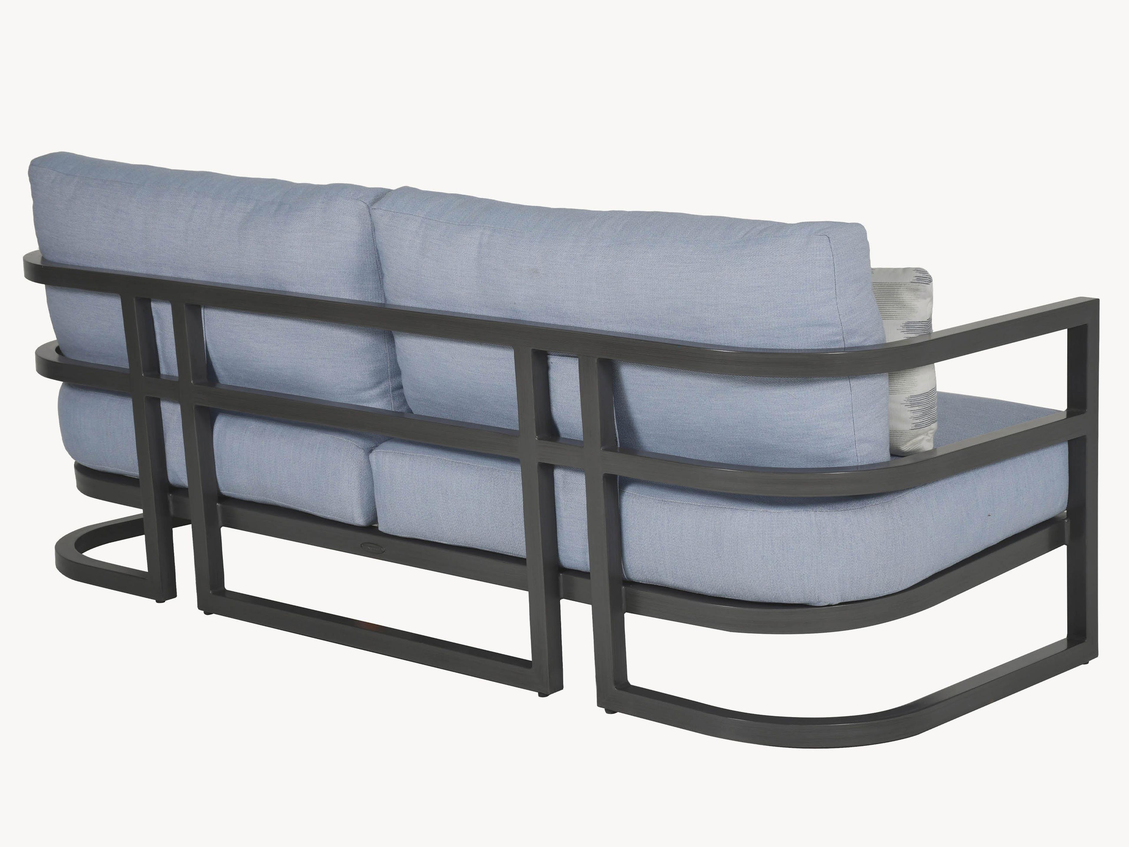 Castelle Gala Cushion Aluminum Outdoor Patio Sofa with Accent Pillow