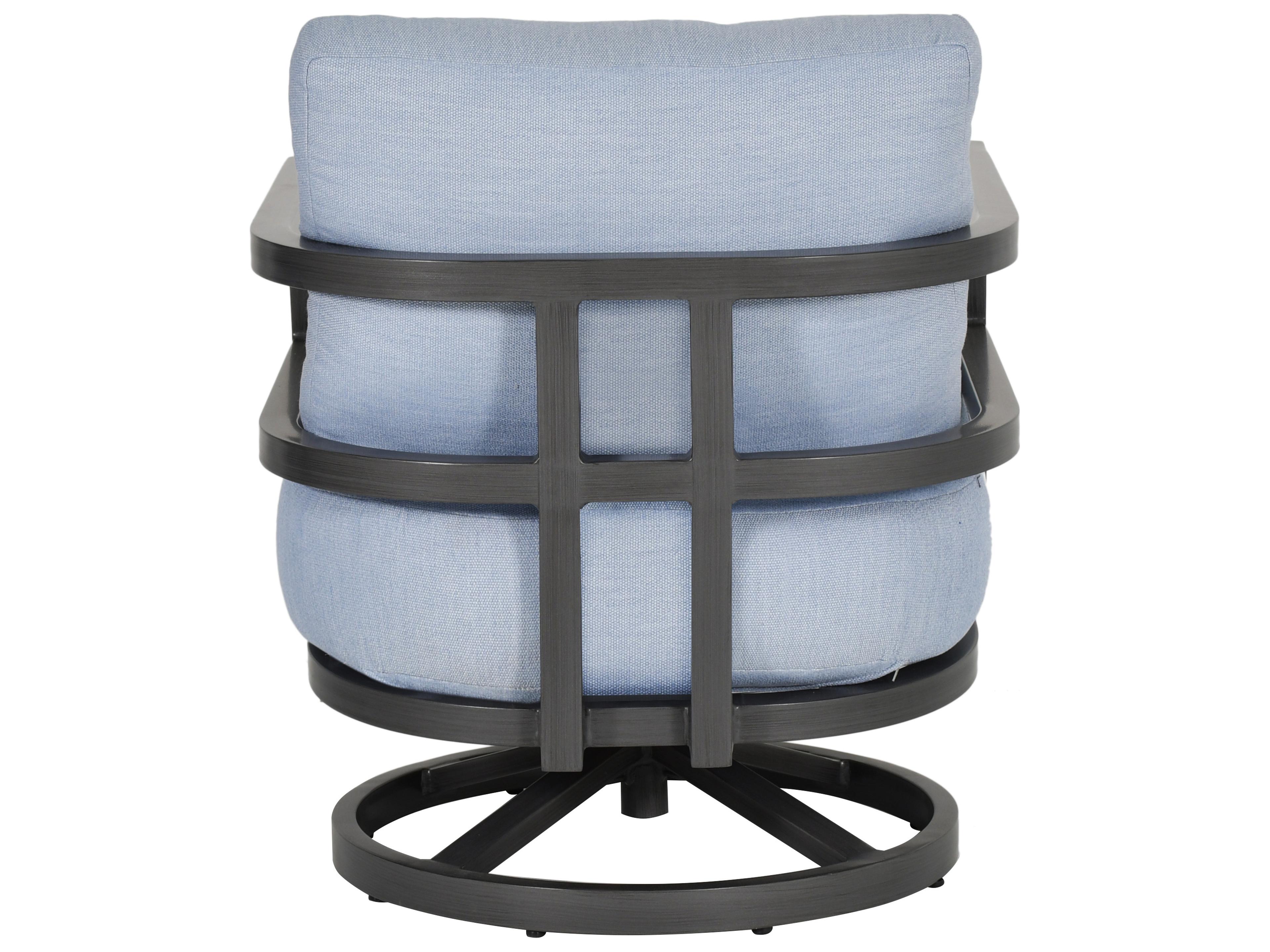 Castelle Gala Cushion Aluminum Swivel Rocker Outdoor Patio Lounge Chair with Accent Pillow