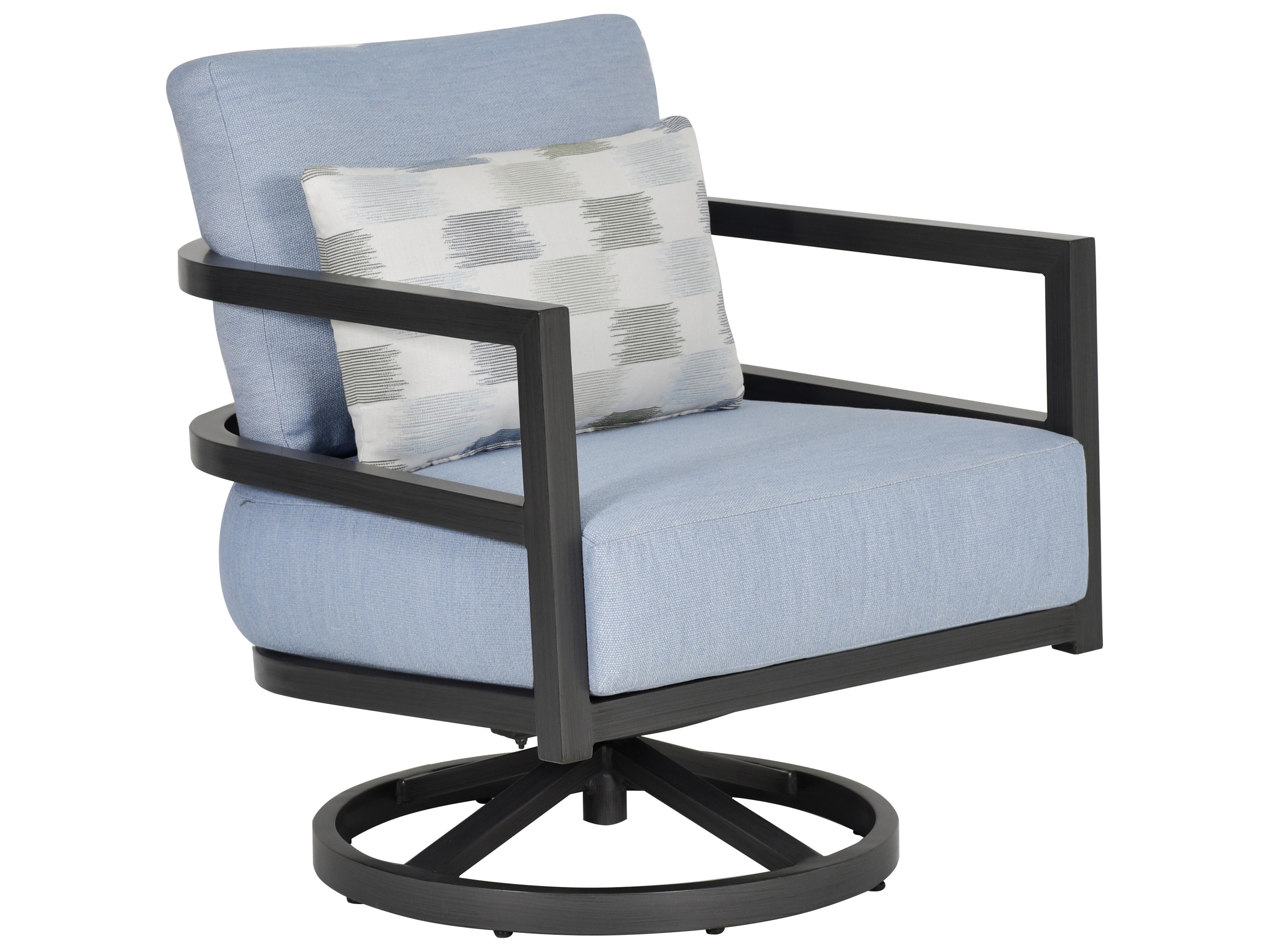 Gala Cushion Aluminum Swivel Rocker Outdoor Patio Lounge Chair with Accent Pillow