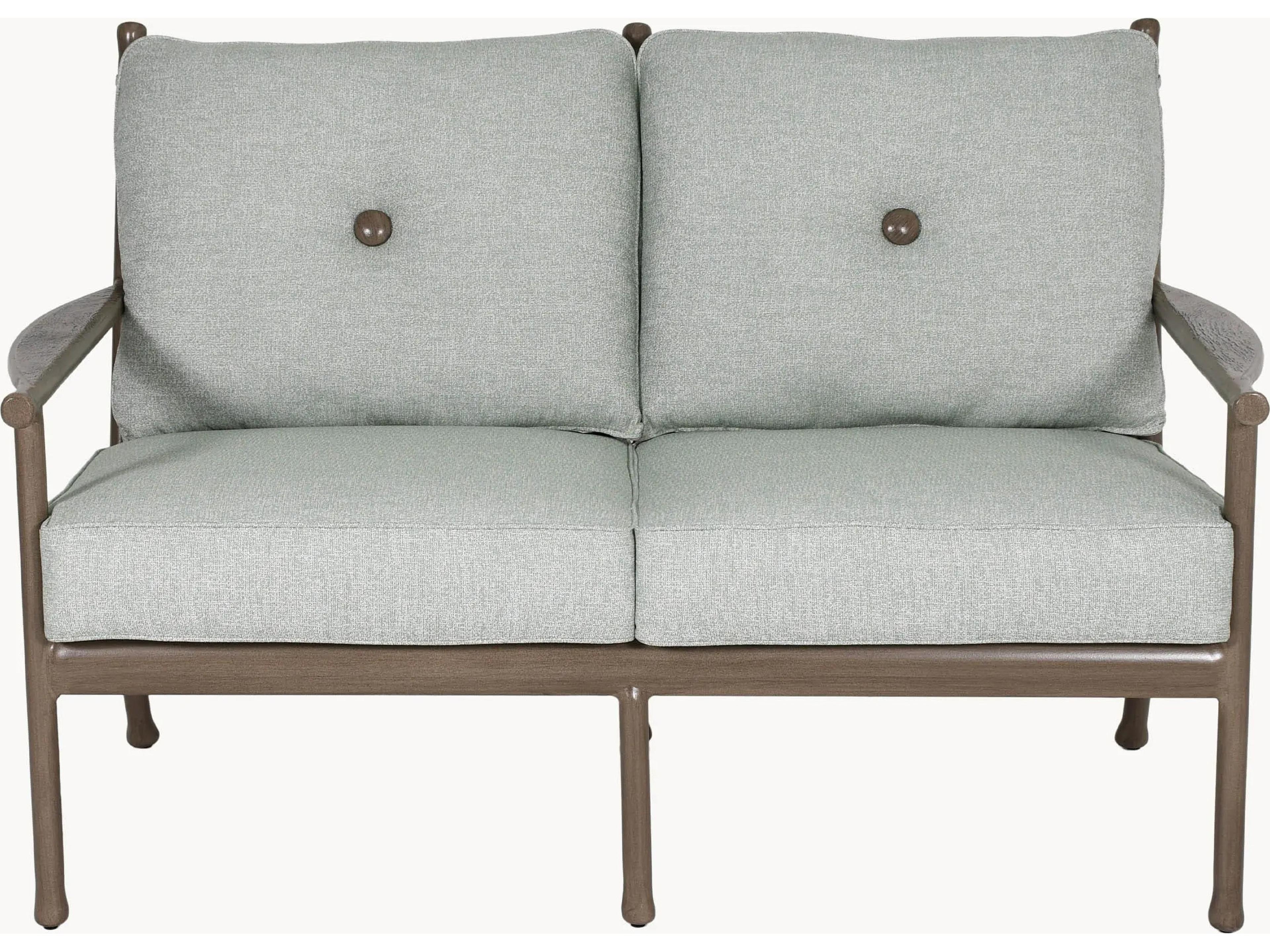 Castelle Lodge Deep Seating Cast Aluminum Outdoor Patio Loveseat