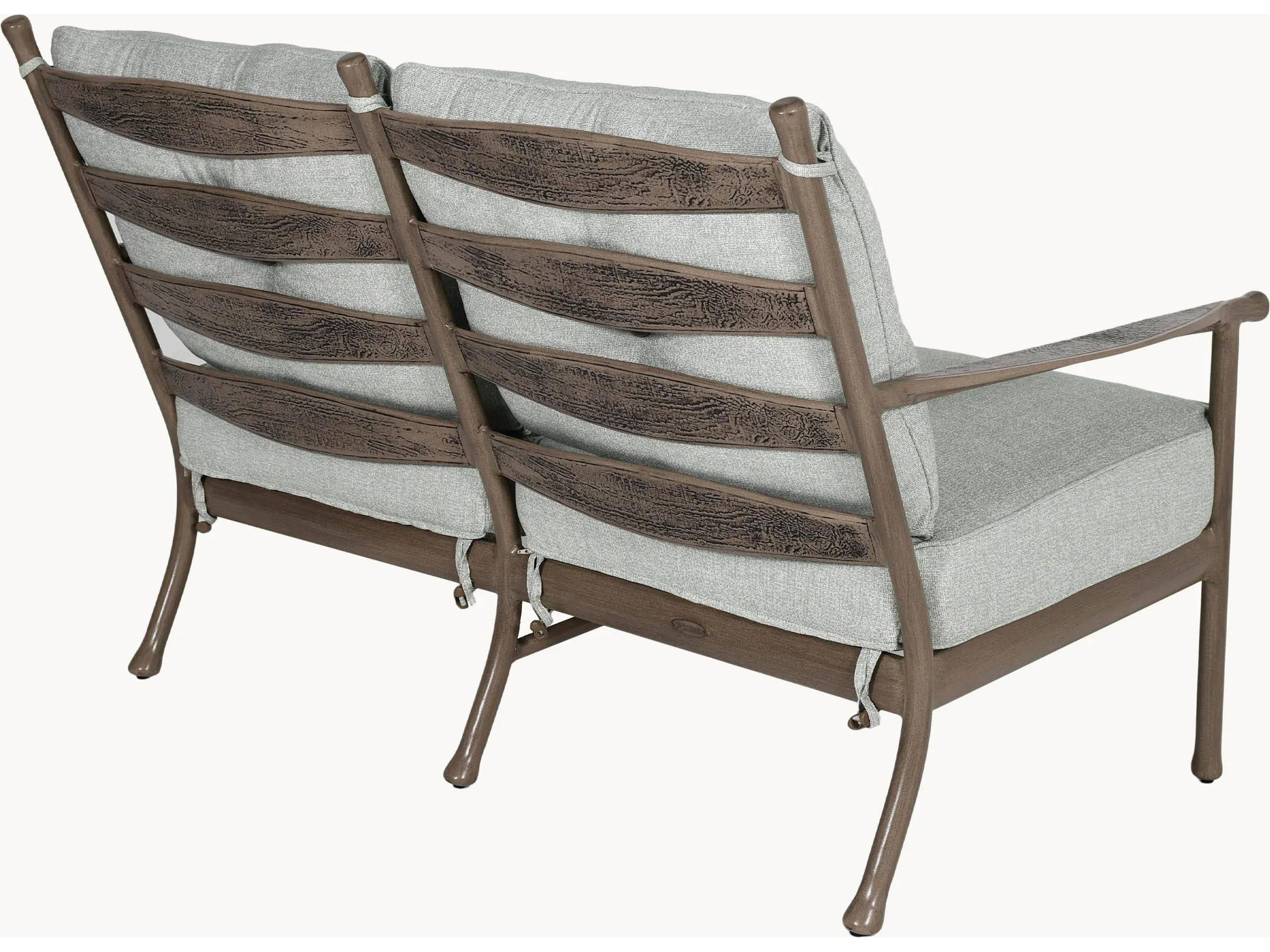 Castelle Lodge Deep Seating Cast Aluminum Outdoor Patio Loveseat