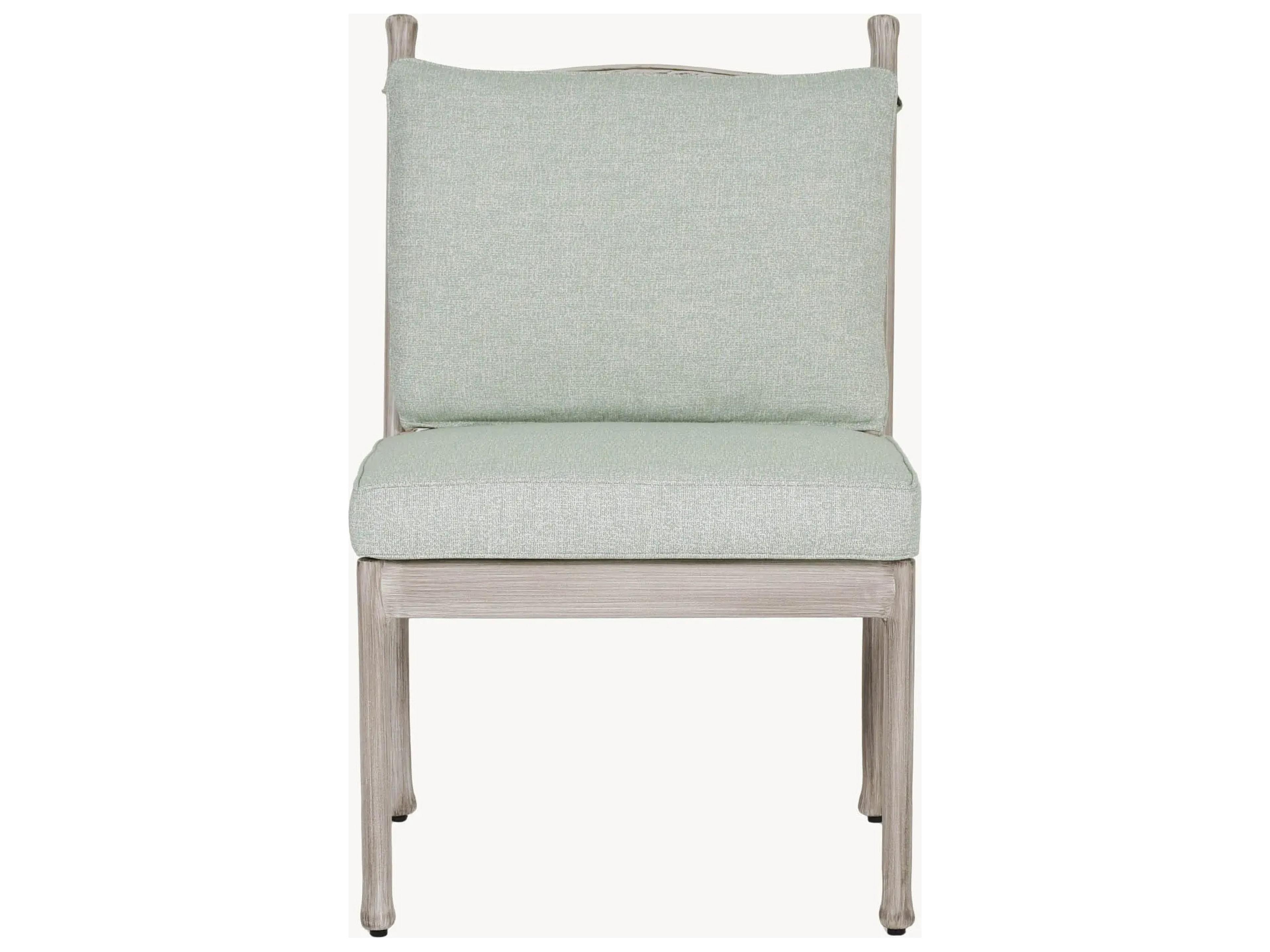 Castelle Lodge Formal Cast Aluminum Swivel Rocker Outdoor Patio Dining Side Chair with Seat Cushion