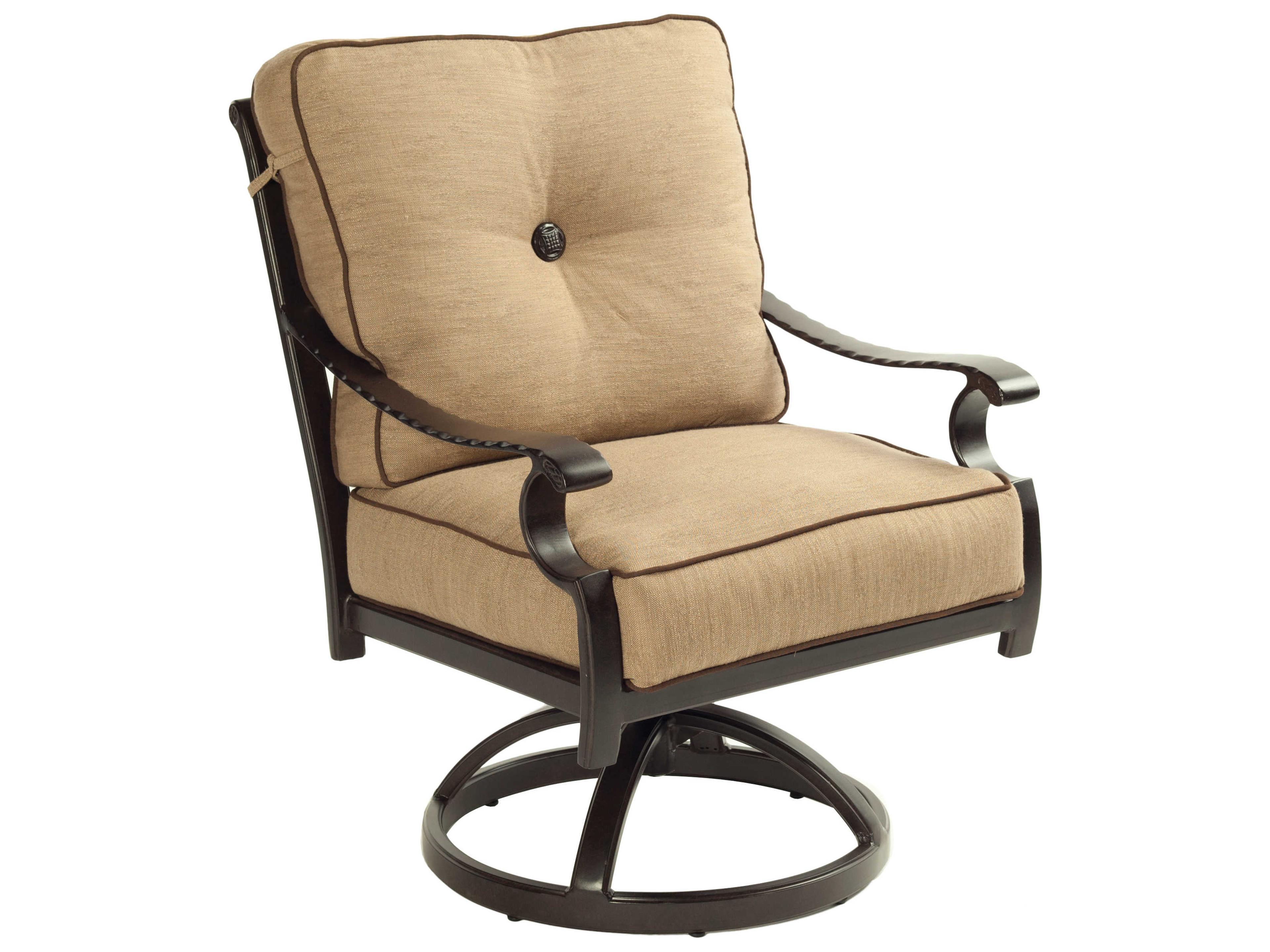 Monterey Cushion Dining Cast Aluminum Swivel Rocker Patio Dining Arm Chair