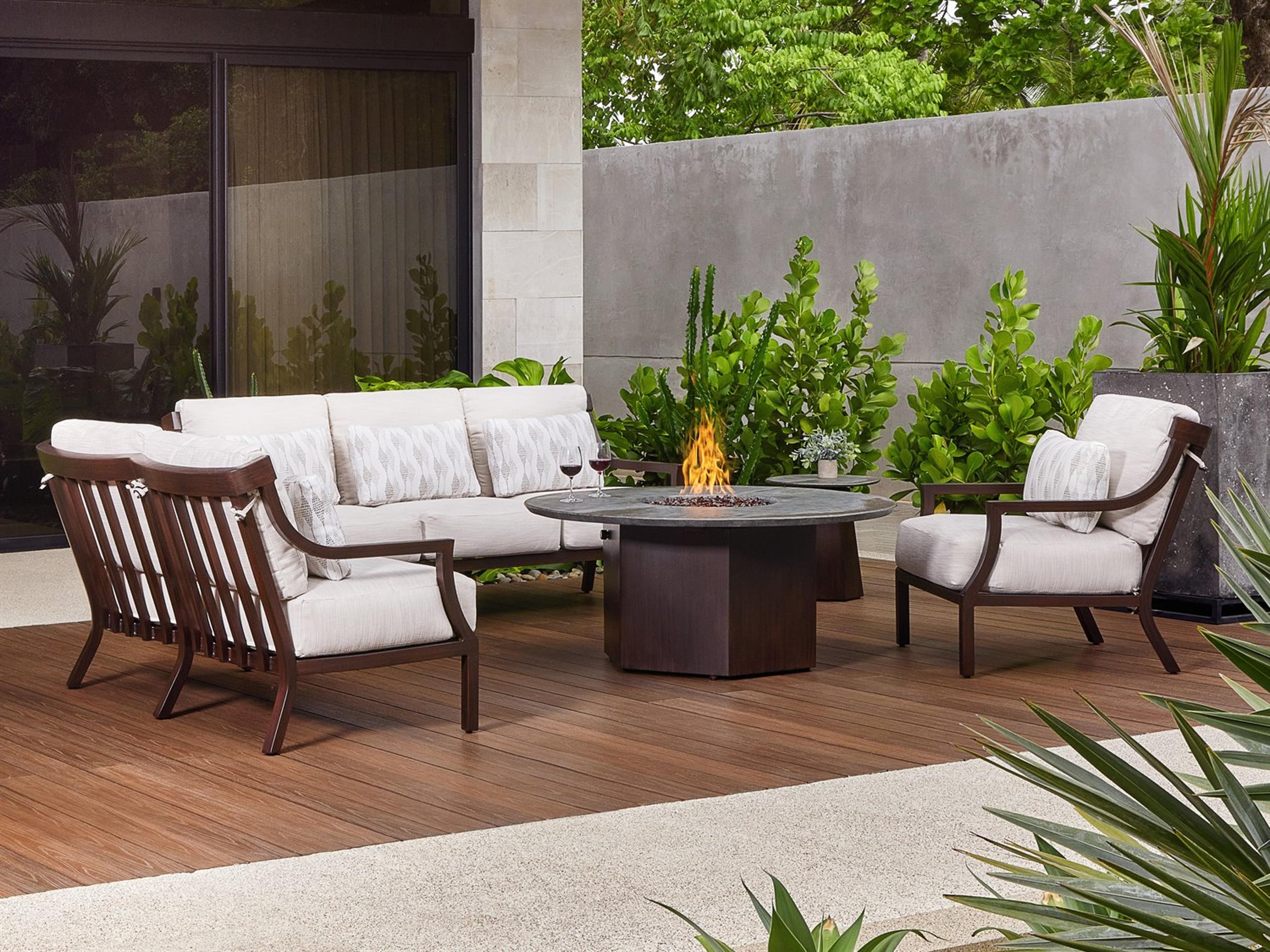 Castelle Nicoya Deep Seating Cast Aluminum Loveseat with Two Accent Pillows