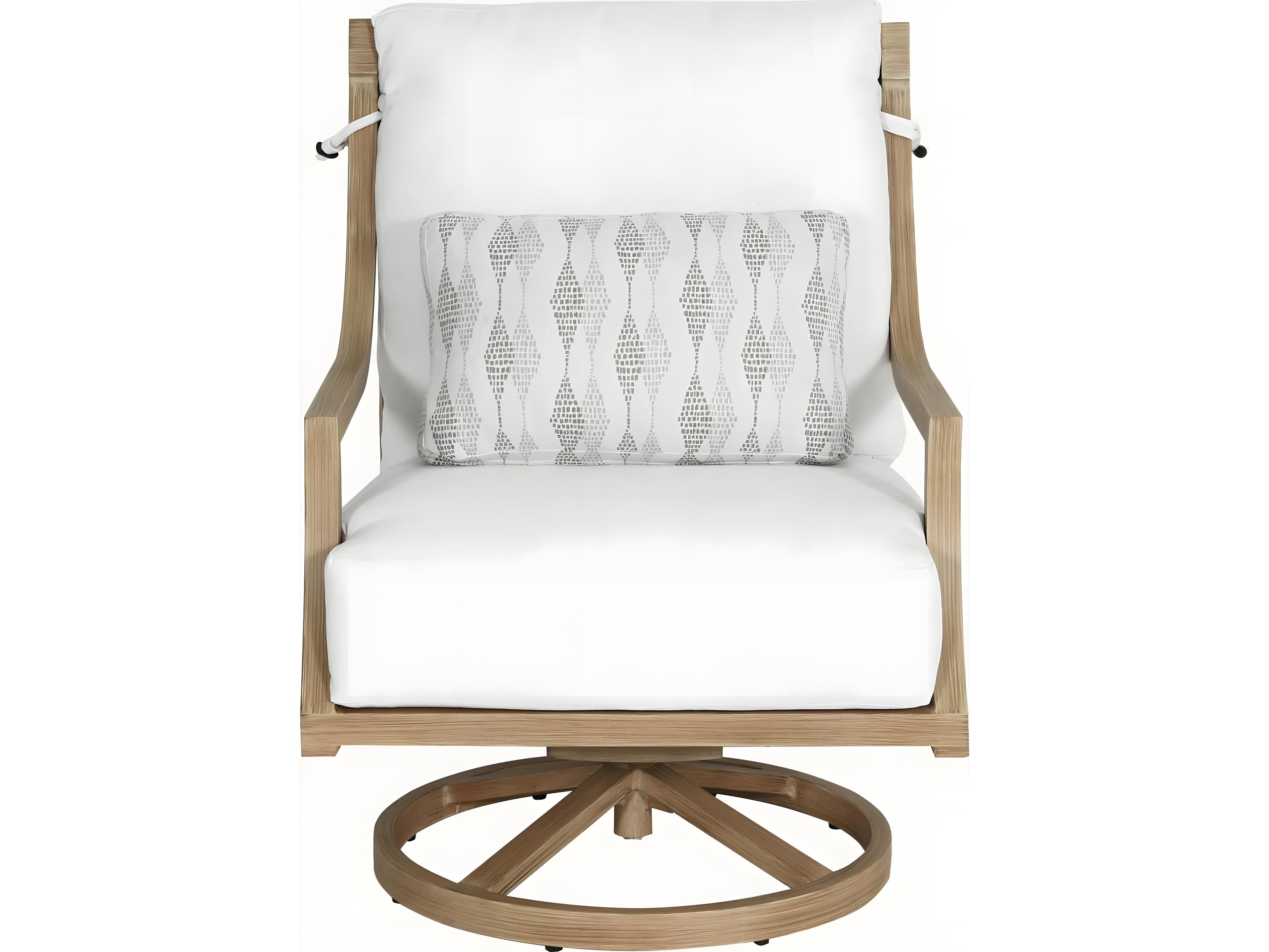 Castelle Nicoya Deep Seating Cast Aluminum Swivel Rocker Lounge Chair with One Accent Pillow