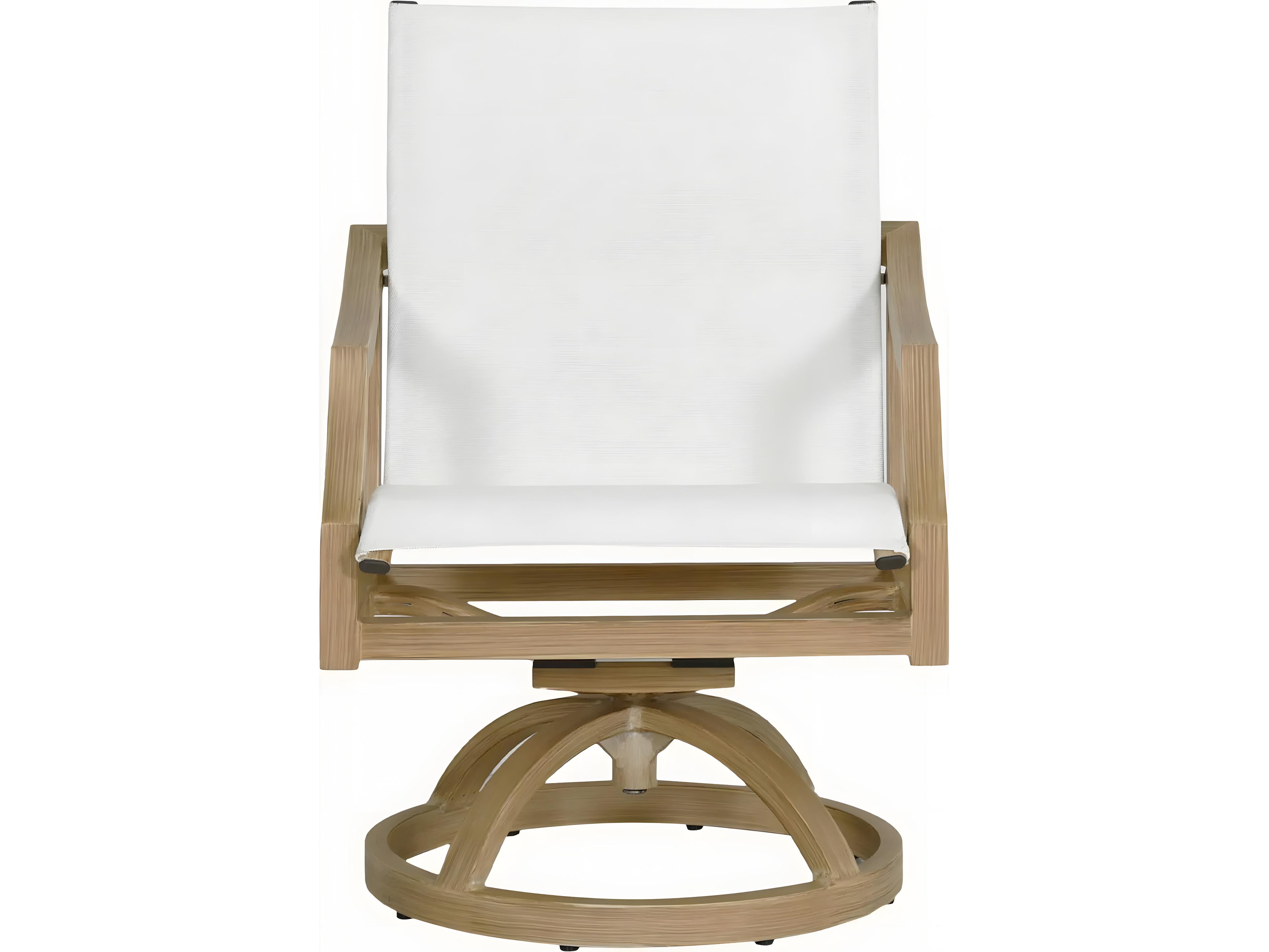 Castelle Nicoya Sling Cast Aluminum Swivel Rocker Dining Arm Chair