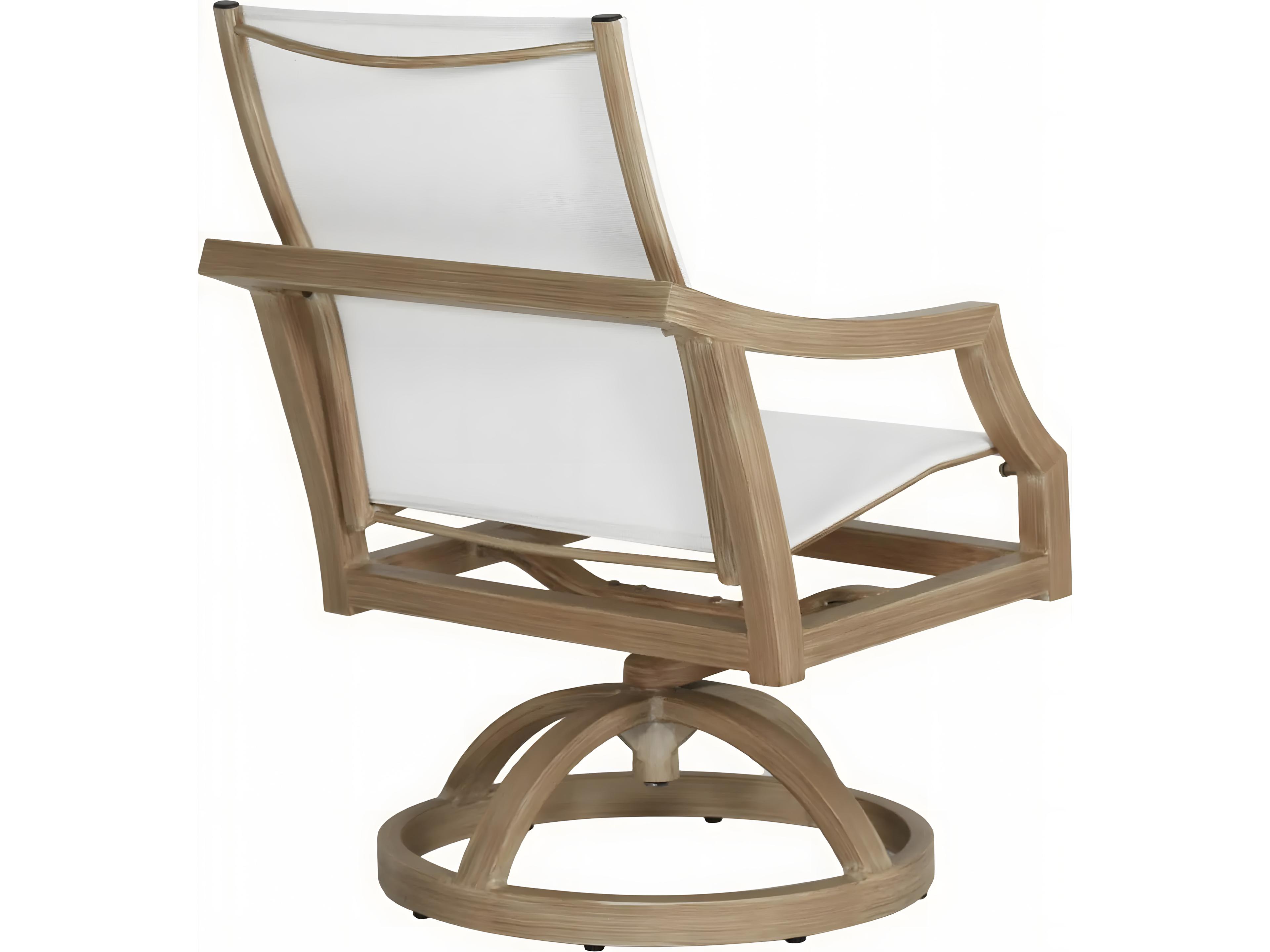 Castelle Nicoya Sling Cast Aluminum Swivel Rocker Dining Arm Chair