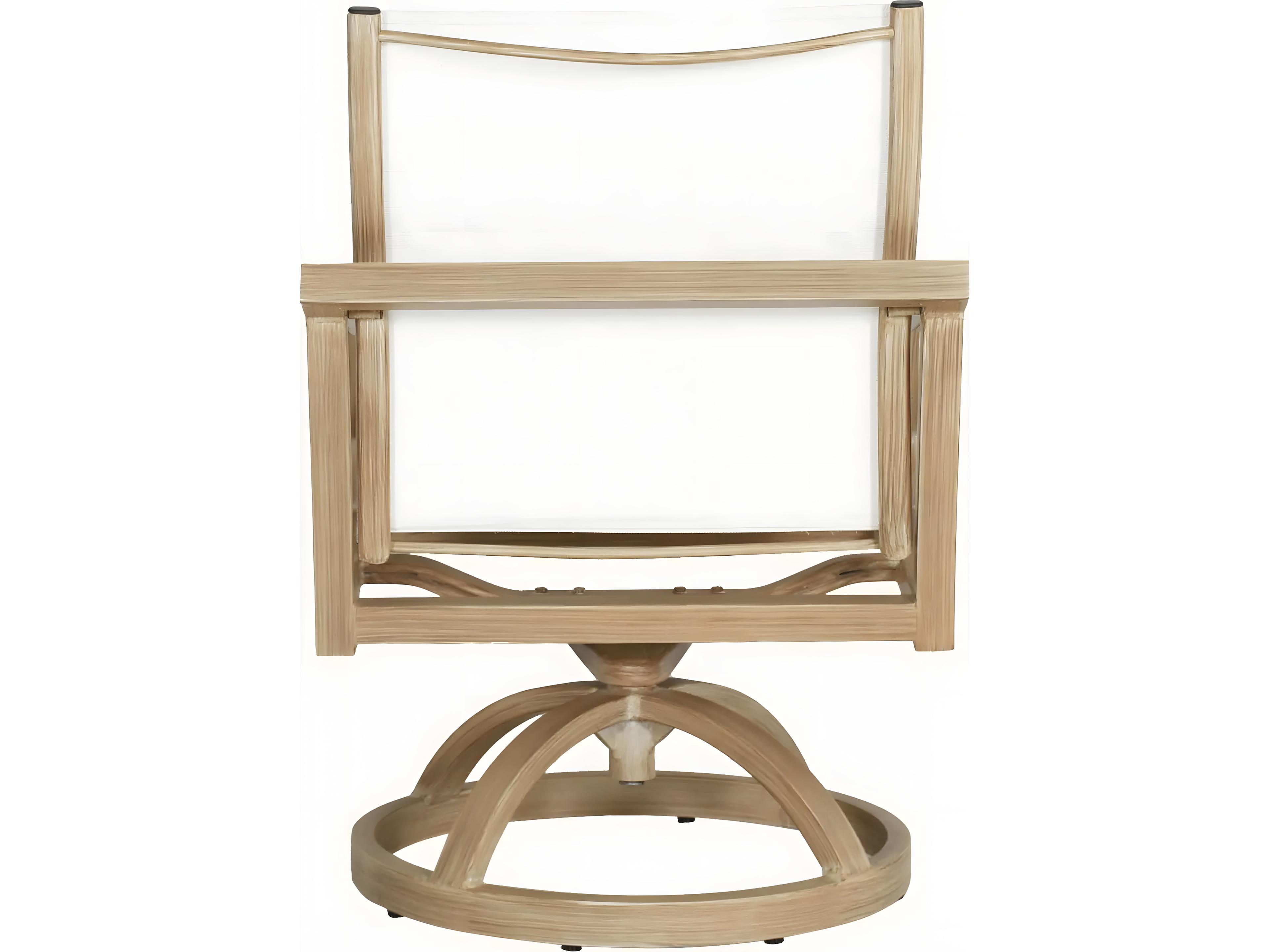 Castelle Nicoya Sling Cast Aluminum Swivel Rocker Dining Arm Chair