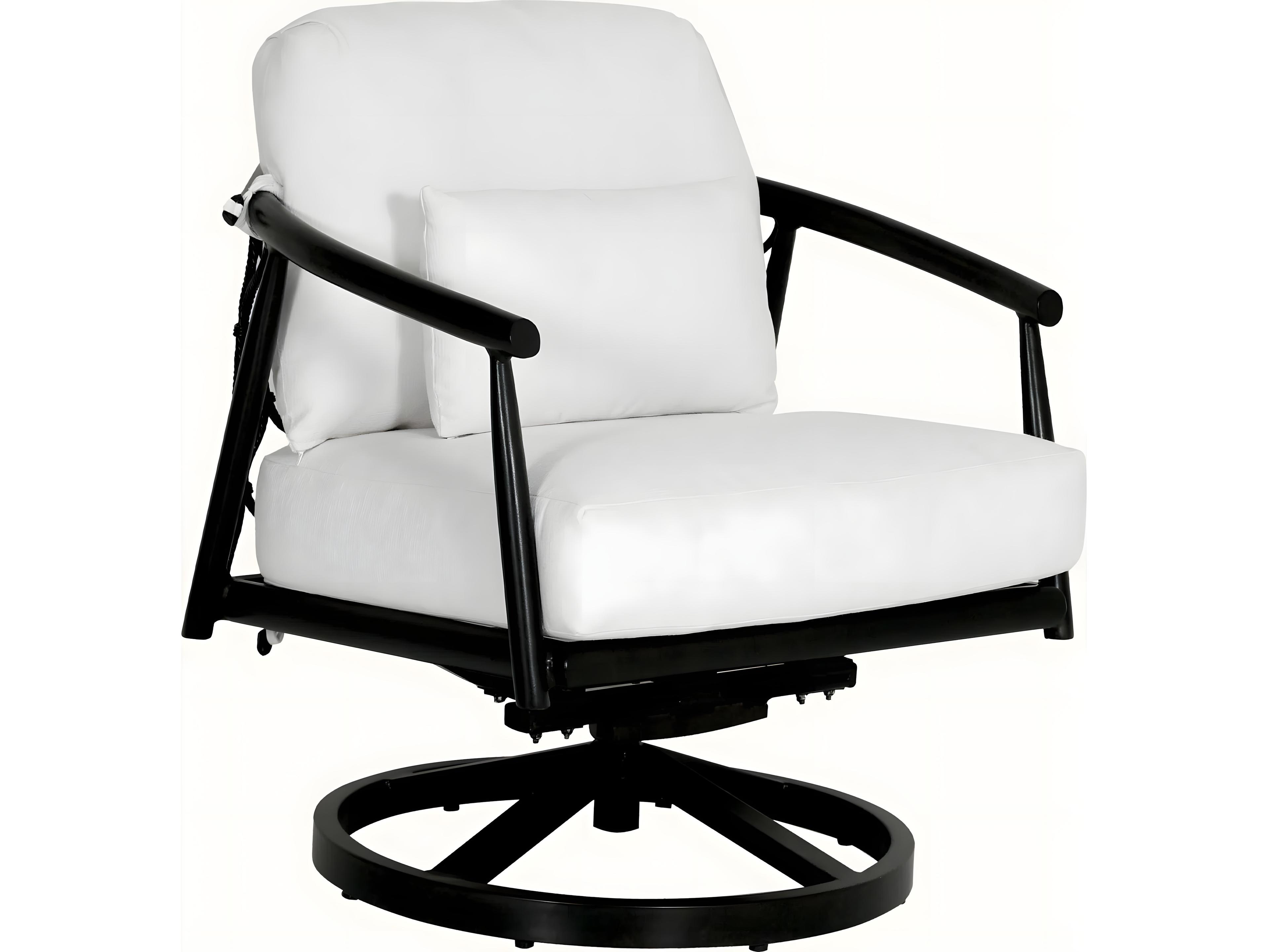 Cordell Deep Seating Cast Aluminum Swivel Rocker Lounge Chair with One Accent Pillow