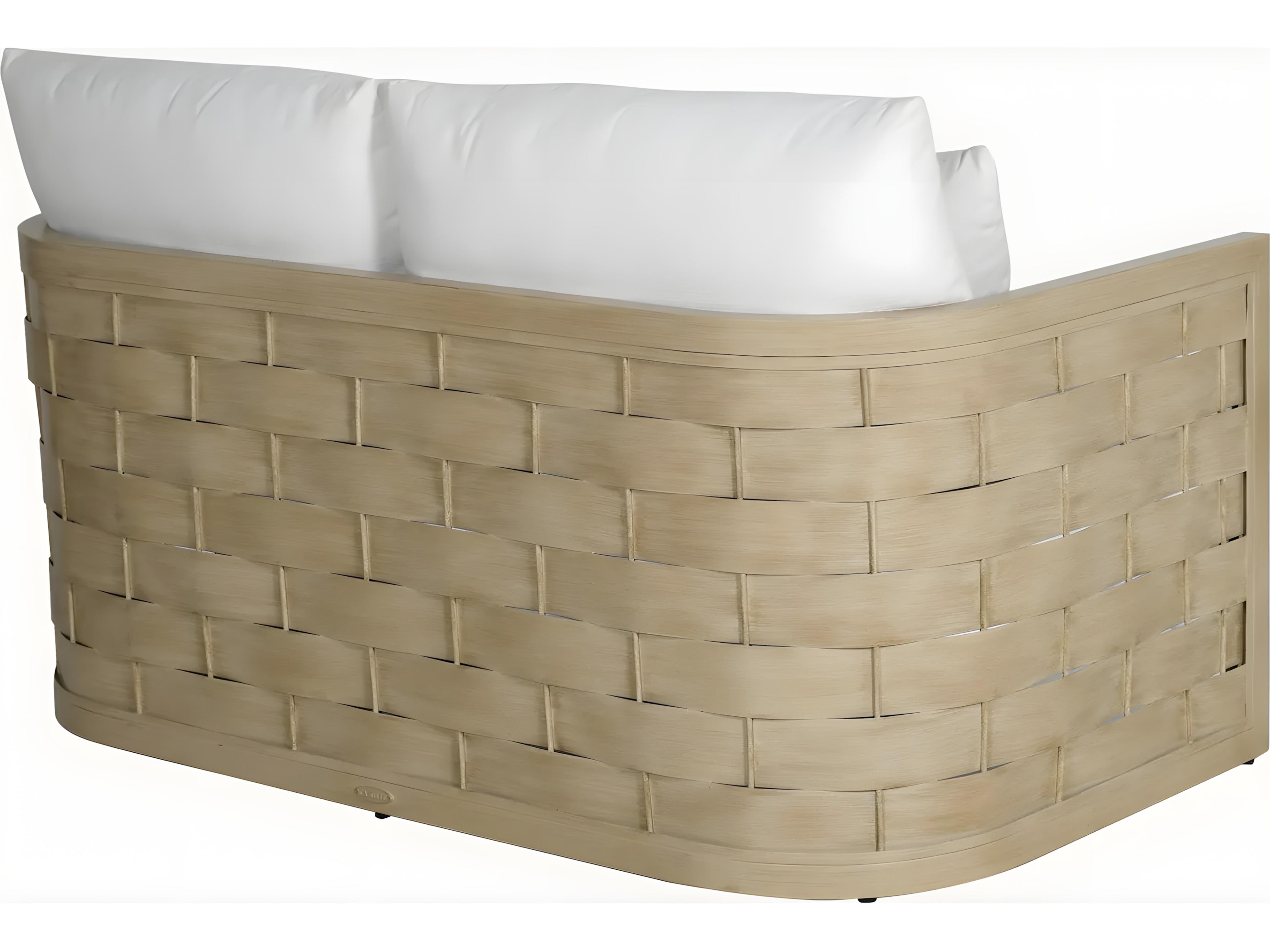 Castelle Biscayne Deep Seating Cushion Aluminum Loveseat with Two Accent Pillows