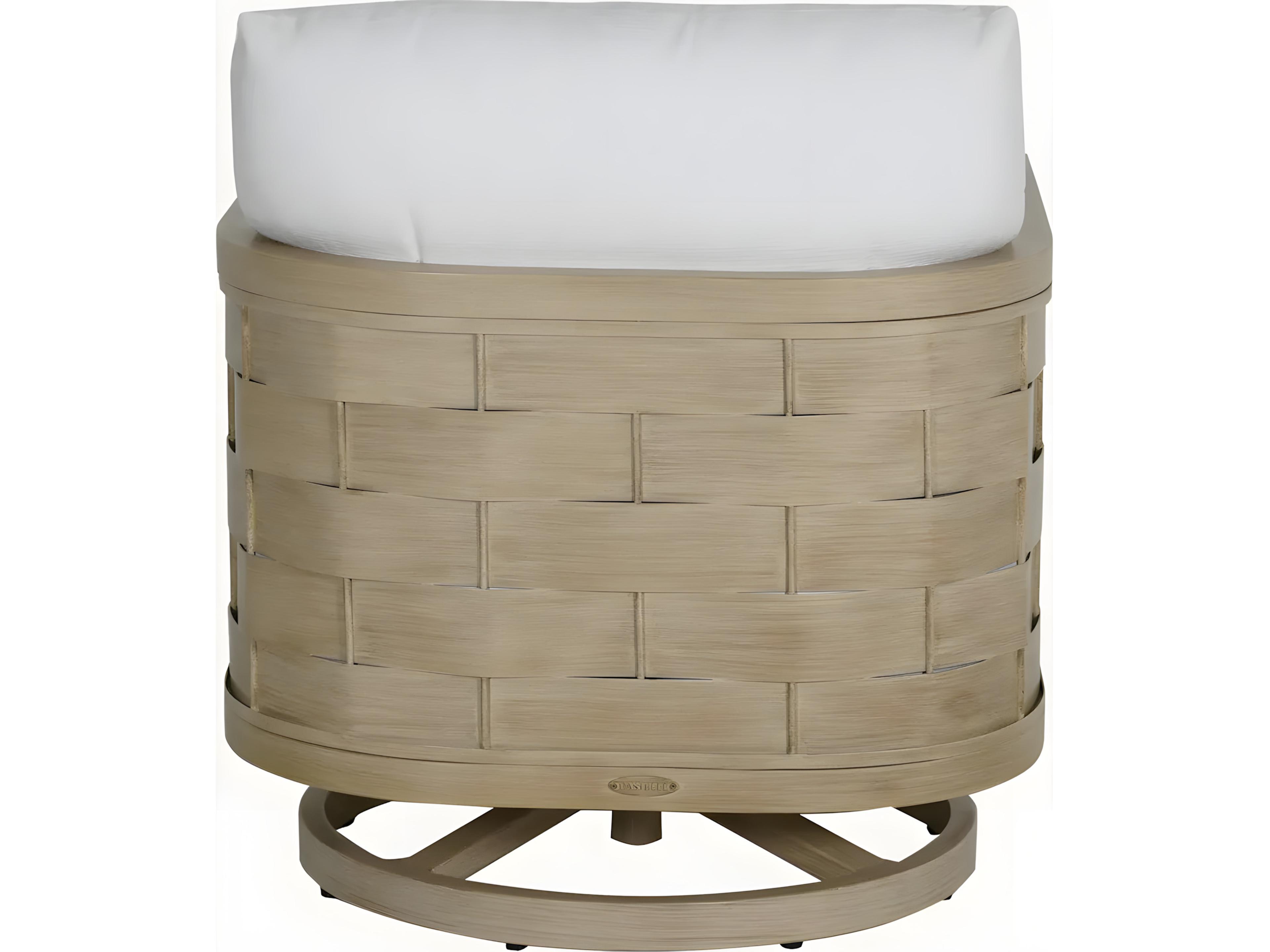 Castelle Biscayne Deep Seating Cushion Aluminum Swivel Rocker Lounge Chair with One Accent Pillow