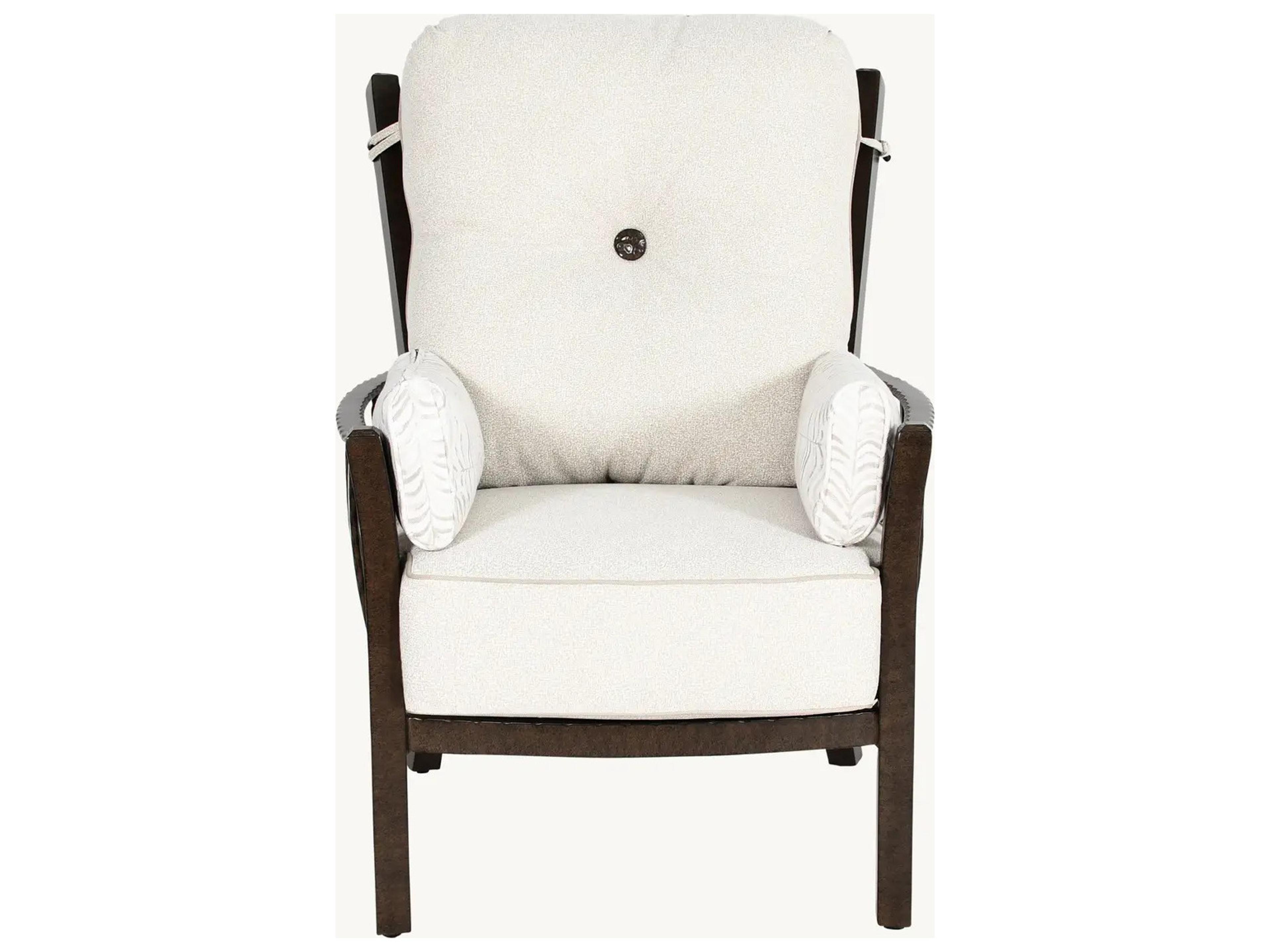Castelle Santa Fe Deep Seating Cast Aluminum Ultra High Back Lounge Chair with Two Side Pillows