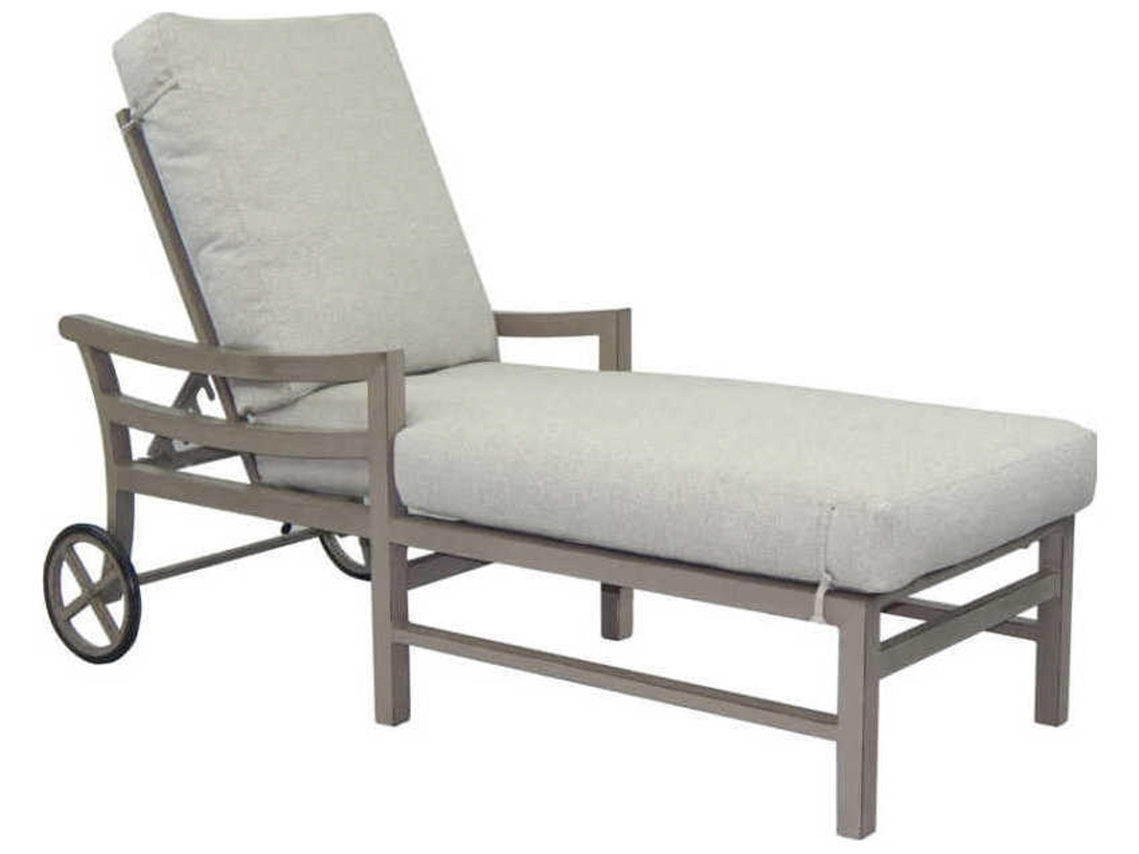Roma Cushion Dining Aluminum Adjustable Outdoor Chaise Lounge with Wheels