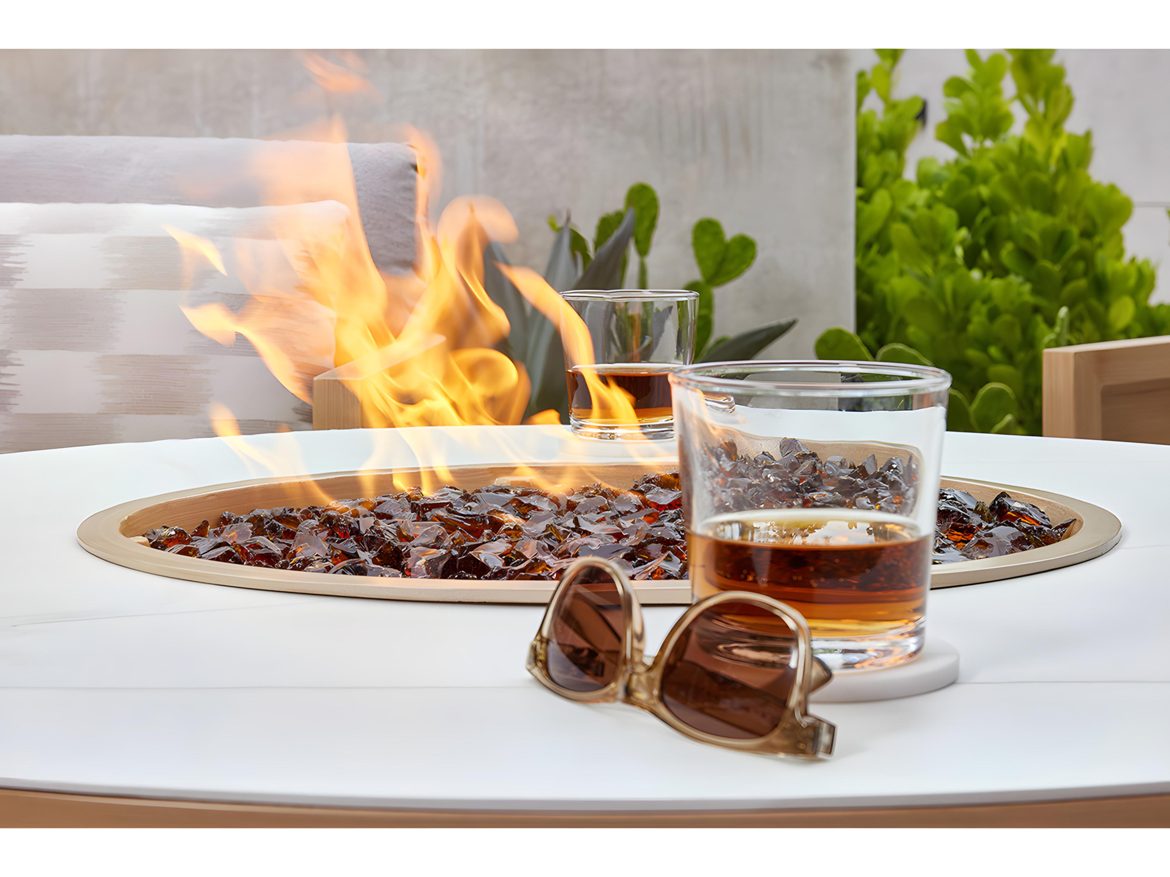 Castelle Biscayne Round Coffee Table with Firepit