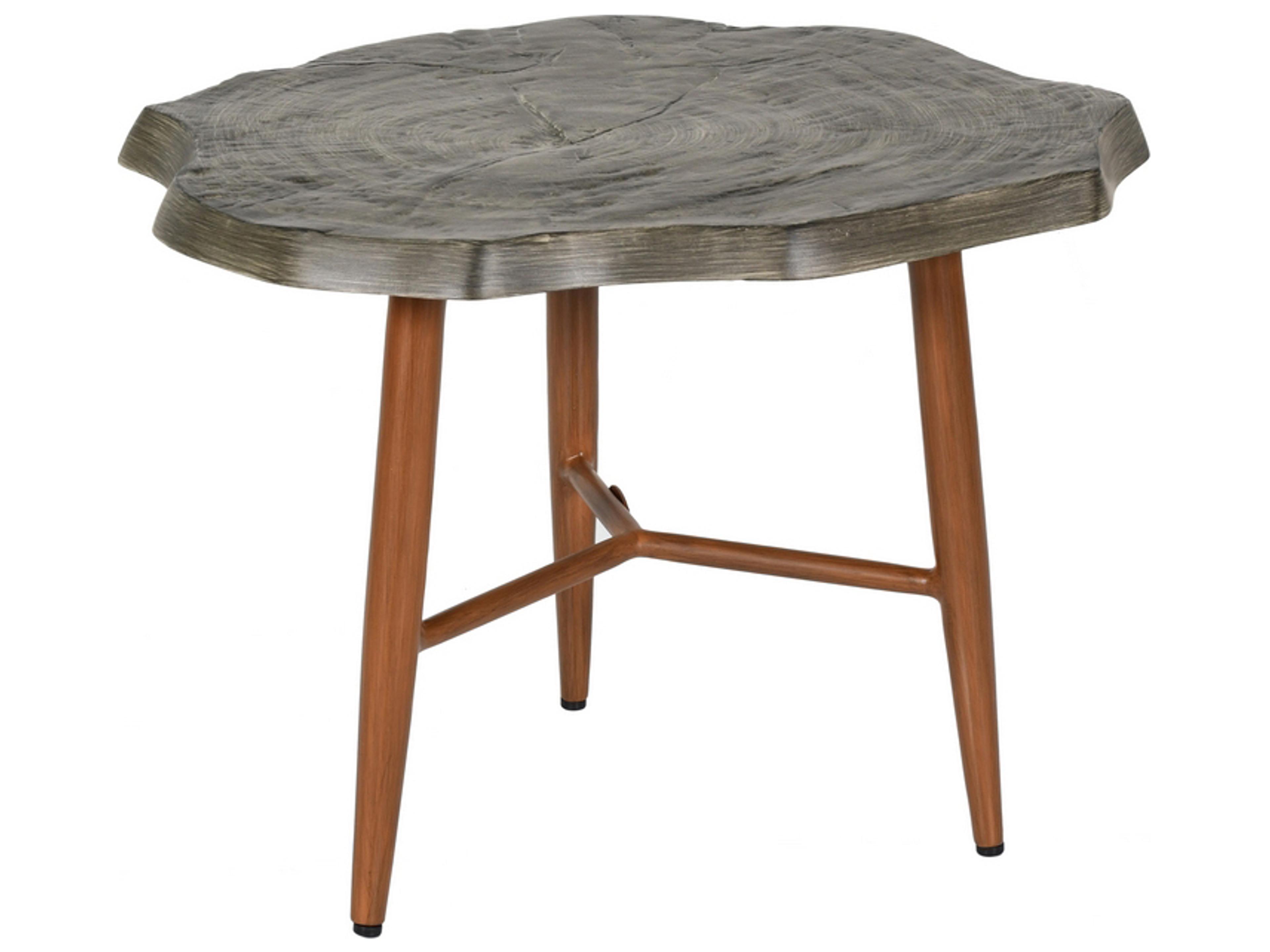 Castelle Natures Wood Aluminum Outdoor Patio End Table