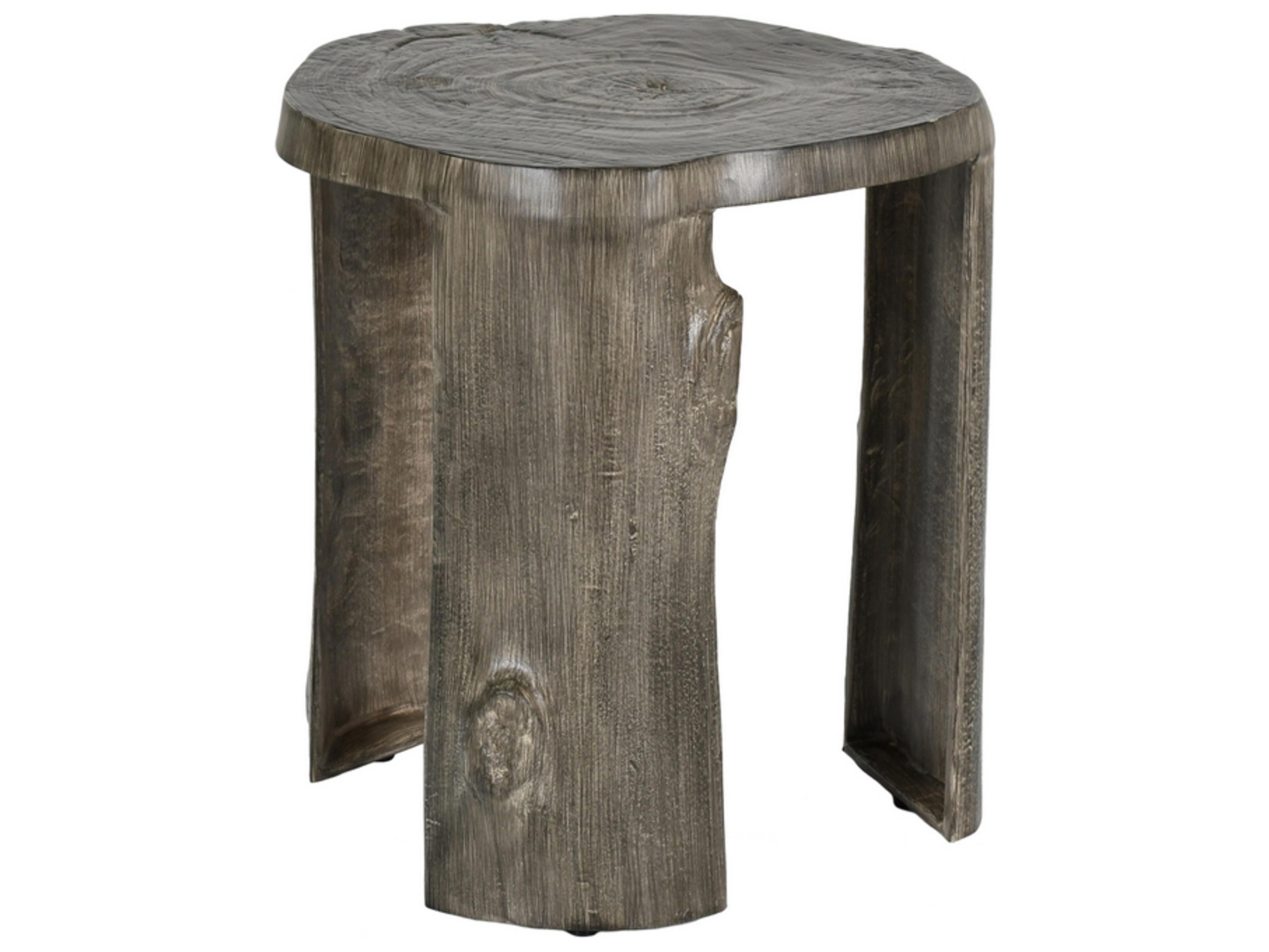 Natures Wood Aluminum Stump Leg Outdoor End Table