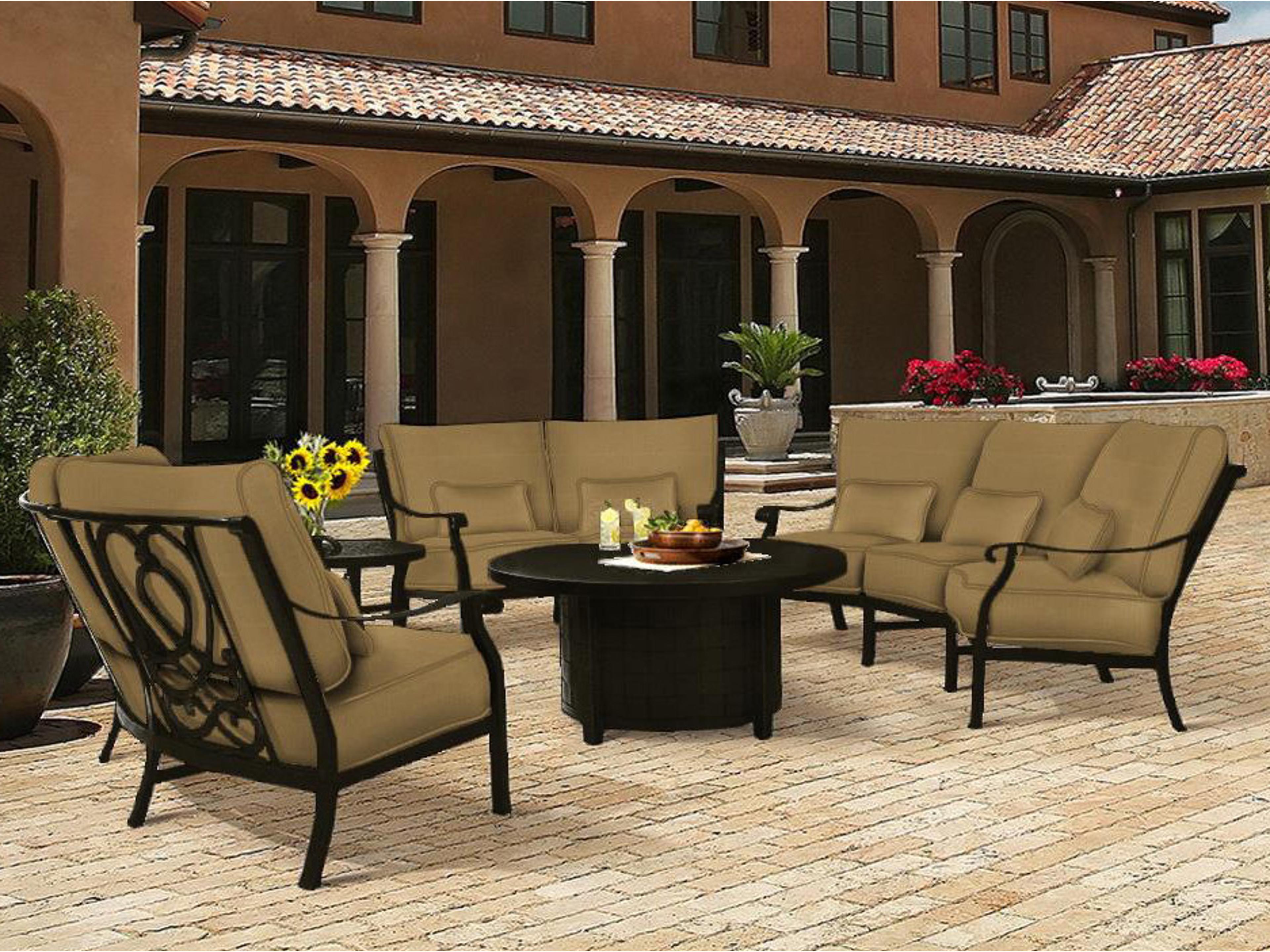 Madrid Deep Seating Cast Aluminum Outdoor Patio Lounge Set