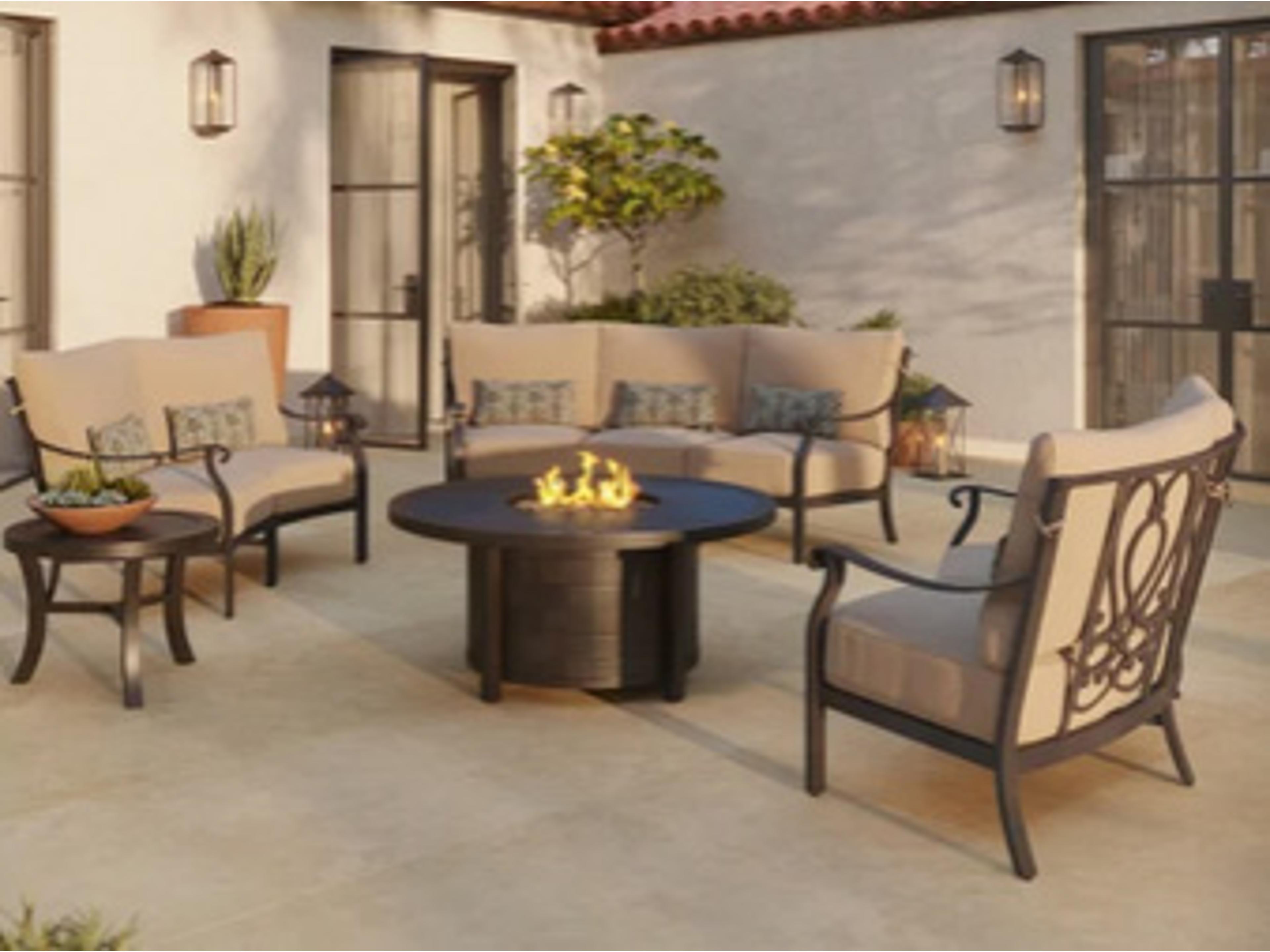 Madrid Deep Seating Cast Aluminum Outdoor Patio Lounge Set