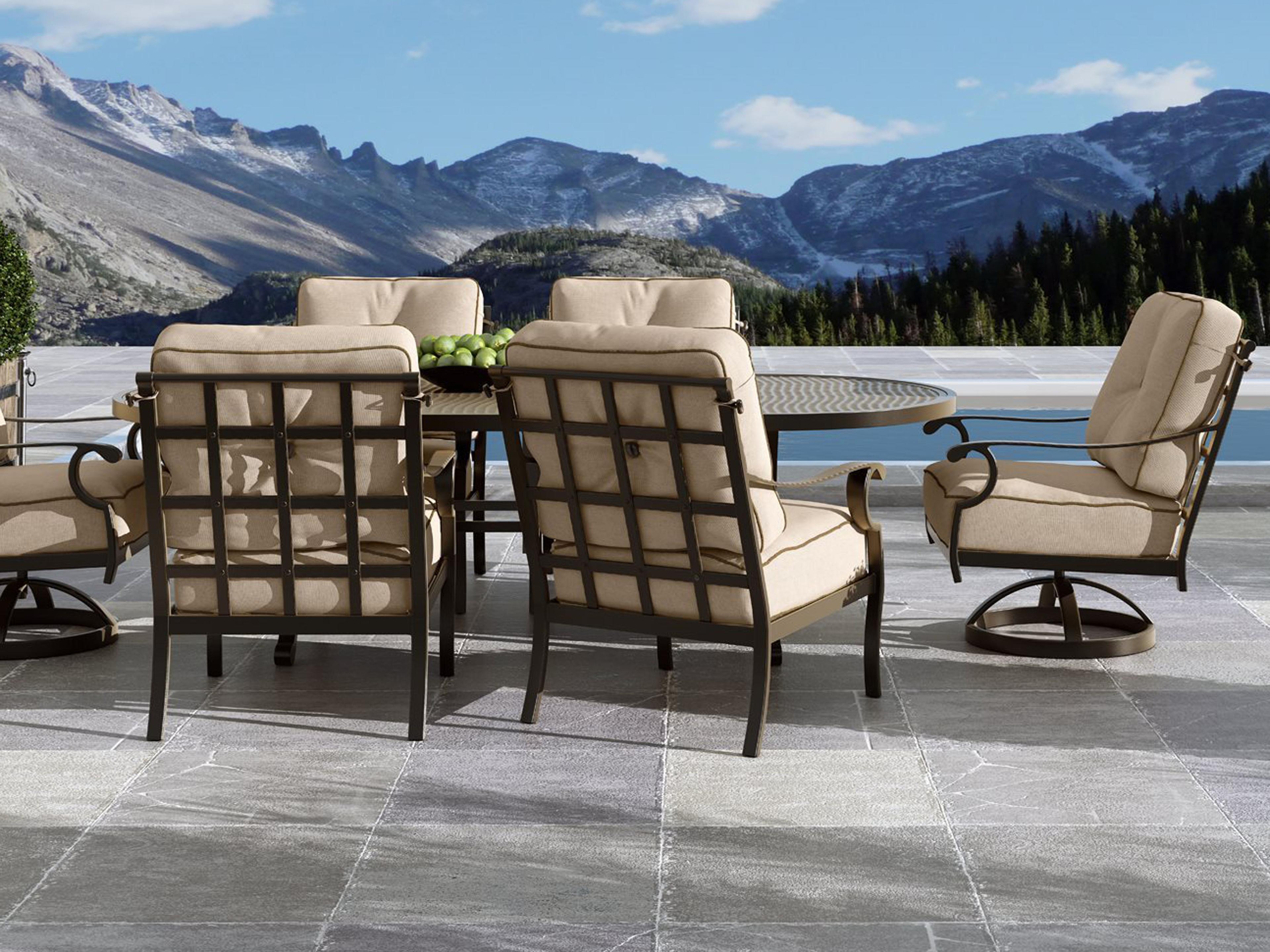 Castelle Monterey Cushion Cast Aluminum Outdoor Dining Set