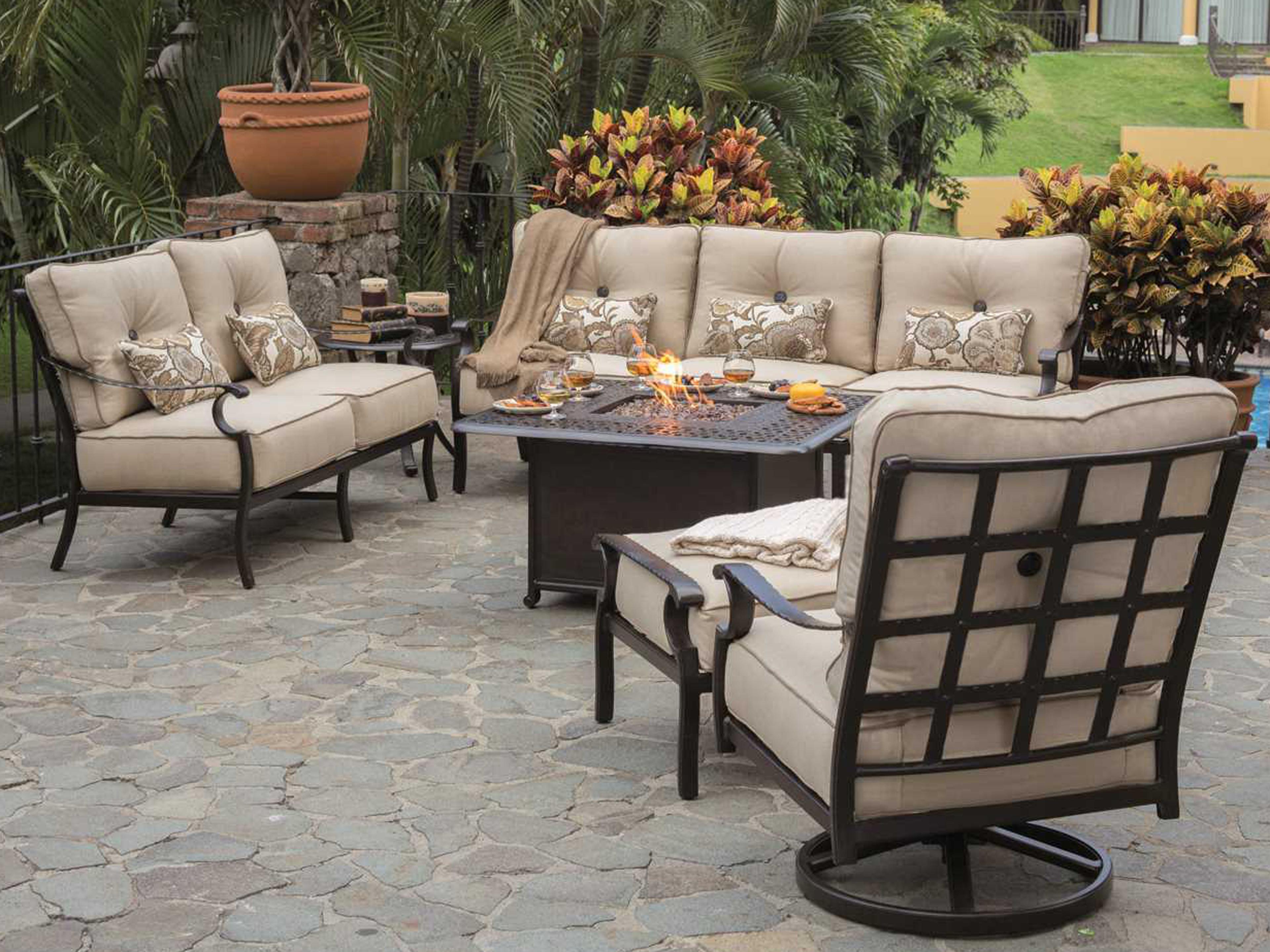 Monterey Deep Seating Cast Aluminum Cushion Outdoor Patio Lounge Set