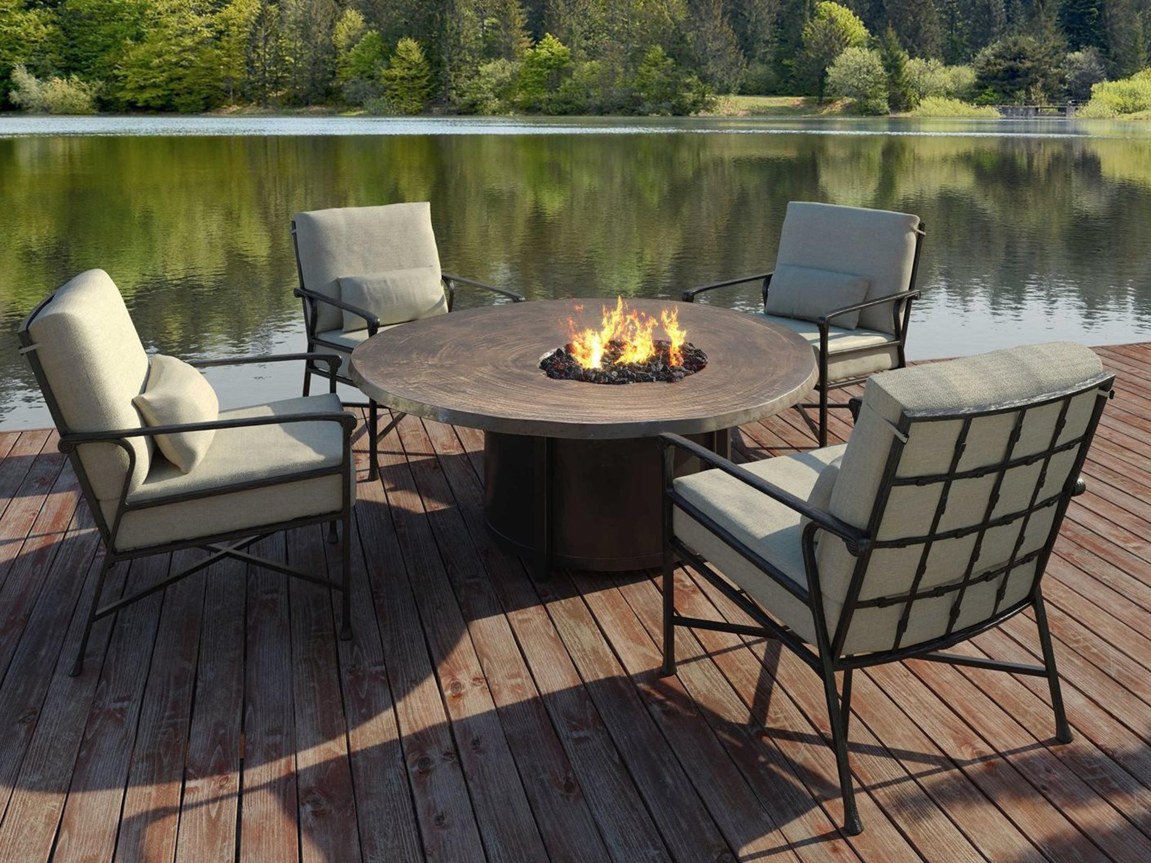 Marquis Deep Seating Aluminum Firepit Outdoor Lounge Set