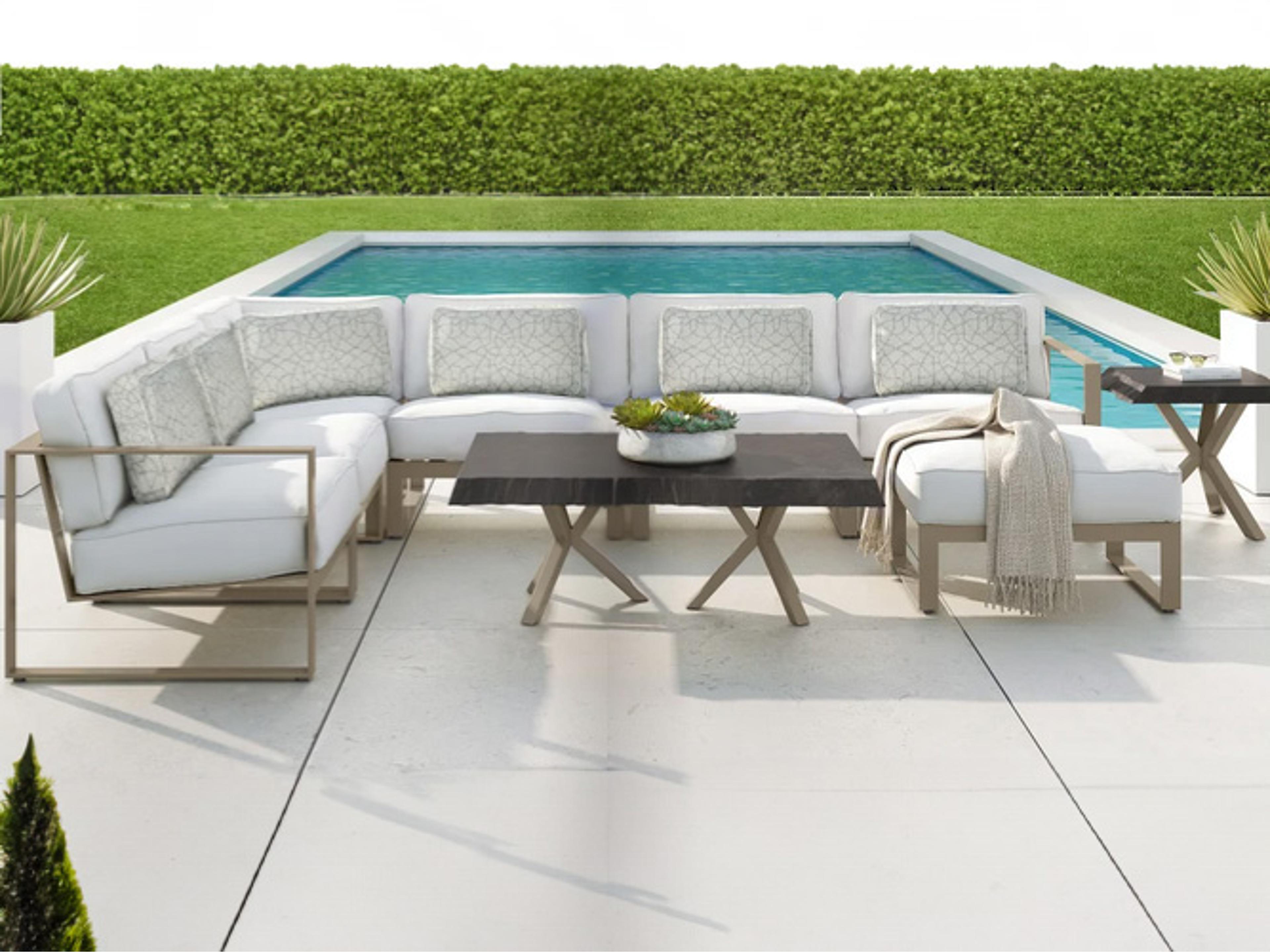 Park Place Sectional Cast Aluminum Patio Lounge Set