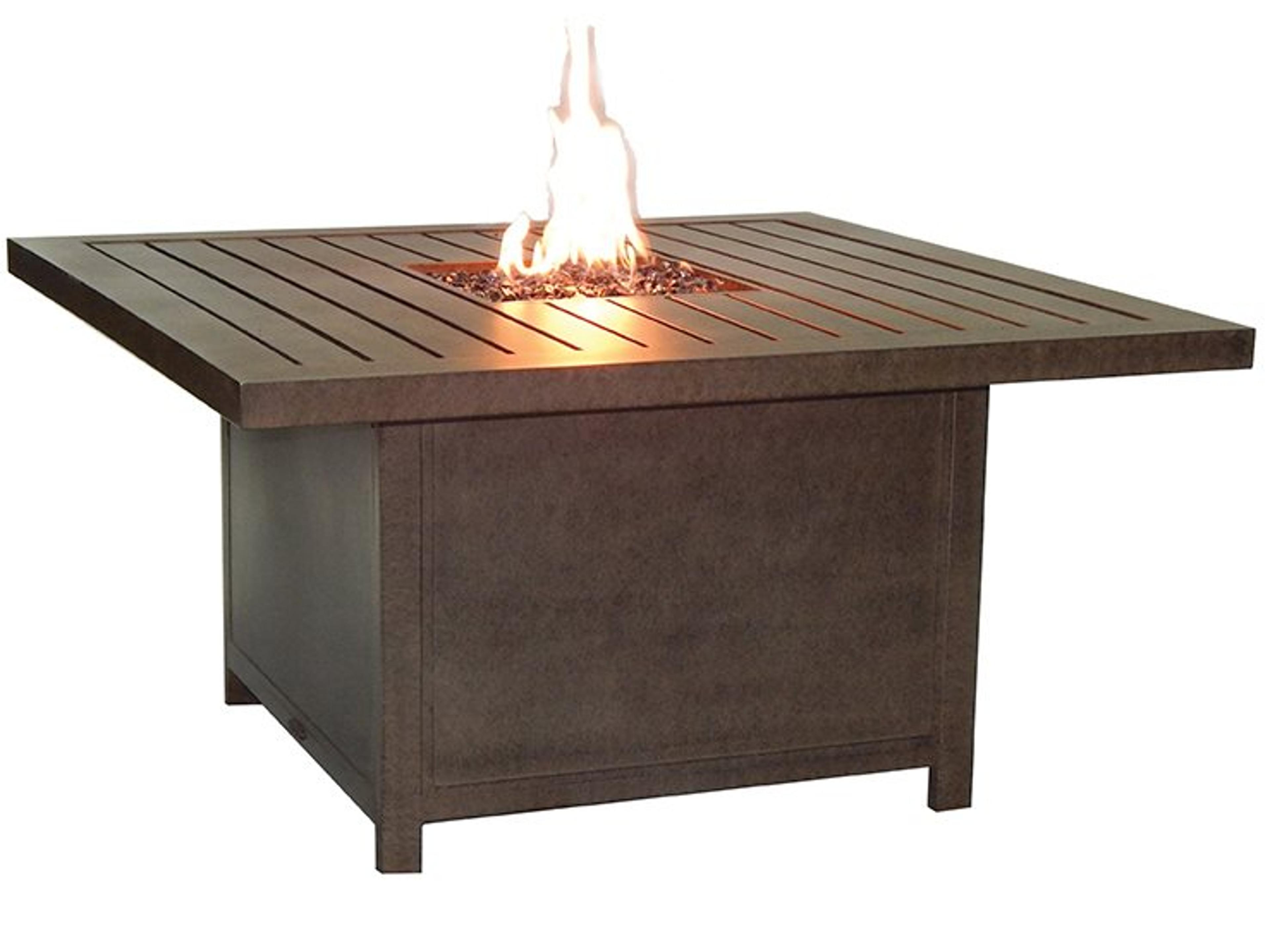 Moderna Cast Aluminum Square Coffee Table with Firepit And Lid