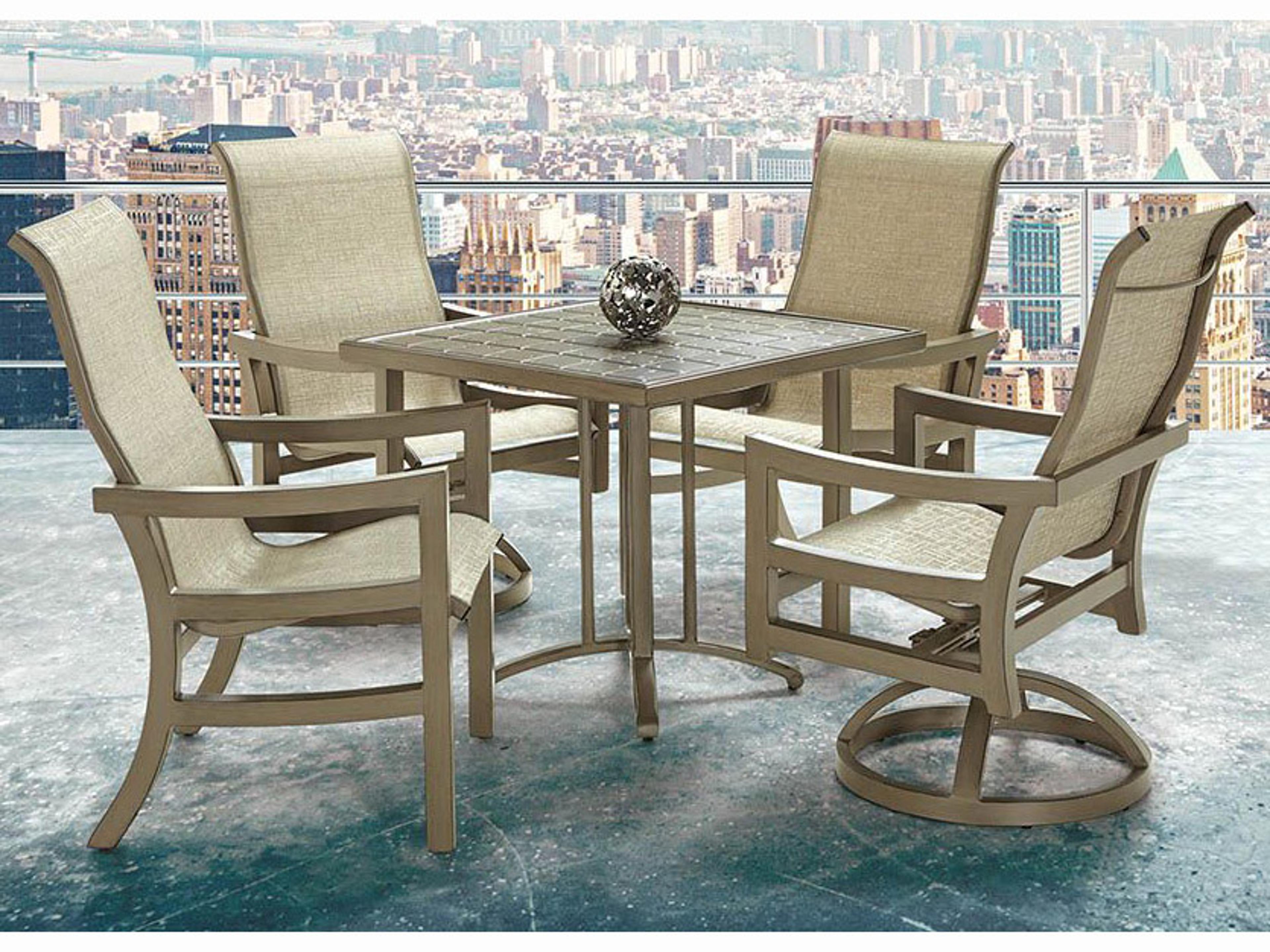 Roma Sling Dining Aluminum Outdoor Patio Dining Set