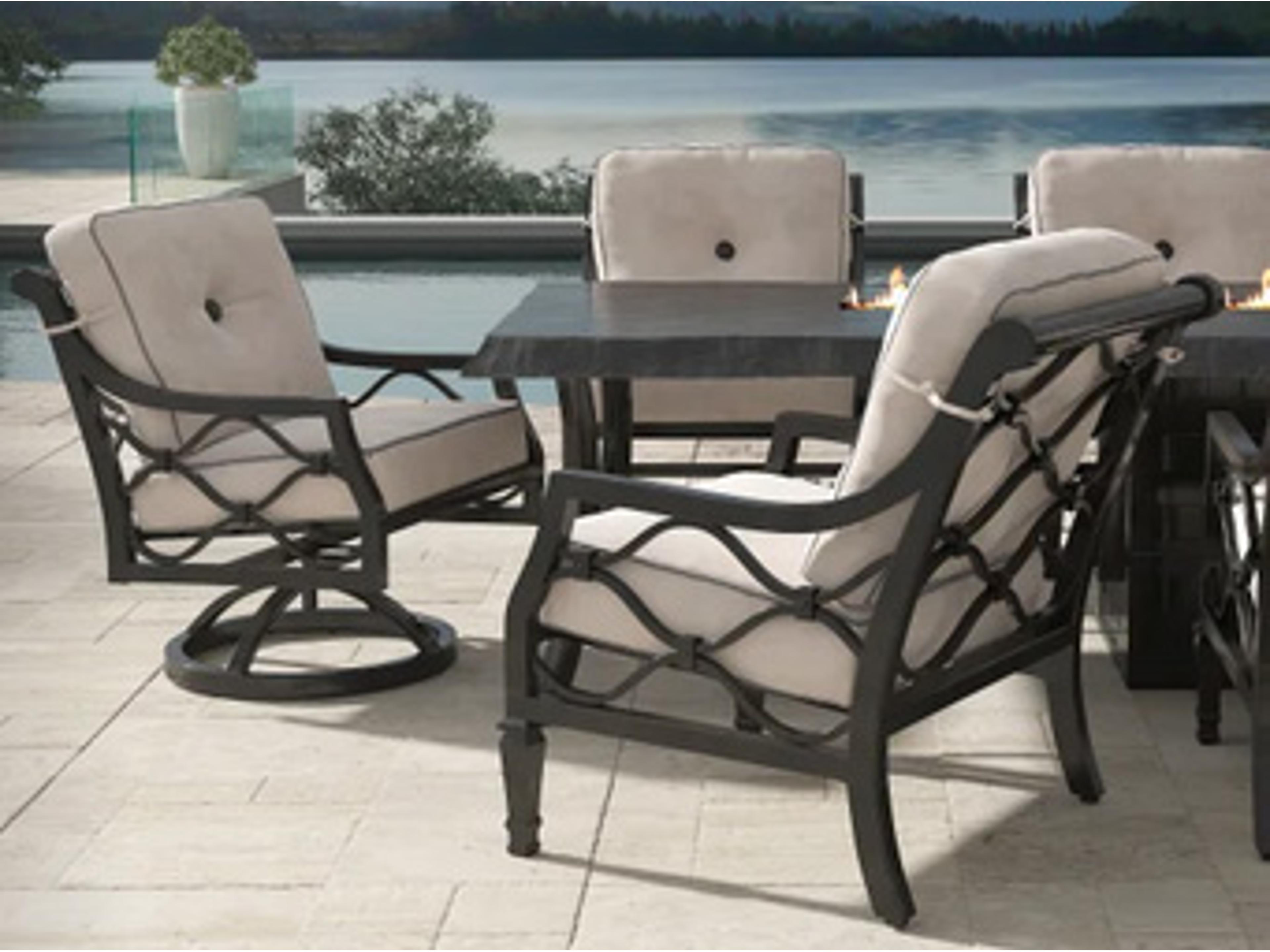 Villa Bianca Cushion Dining Cast Aluminum Outdoor Patio Dining Set