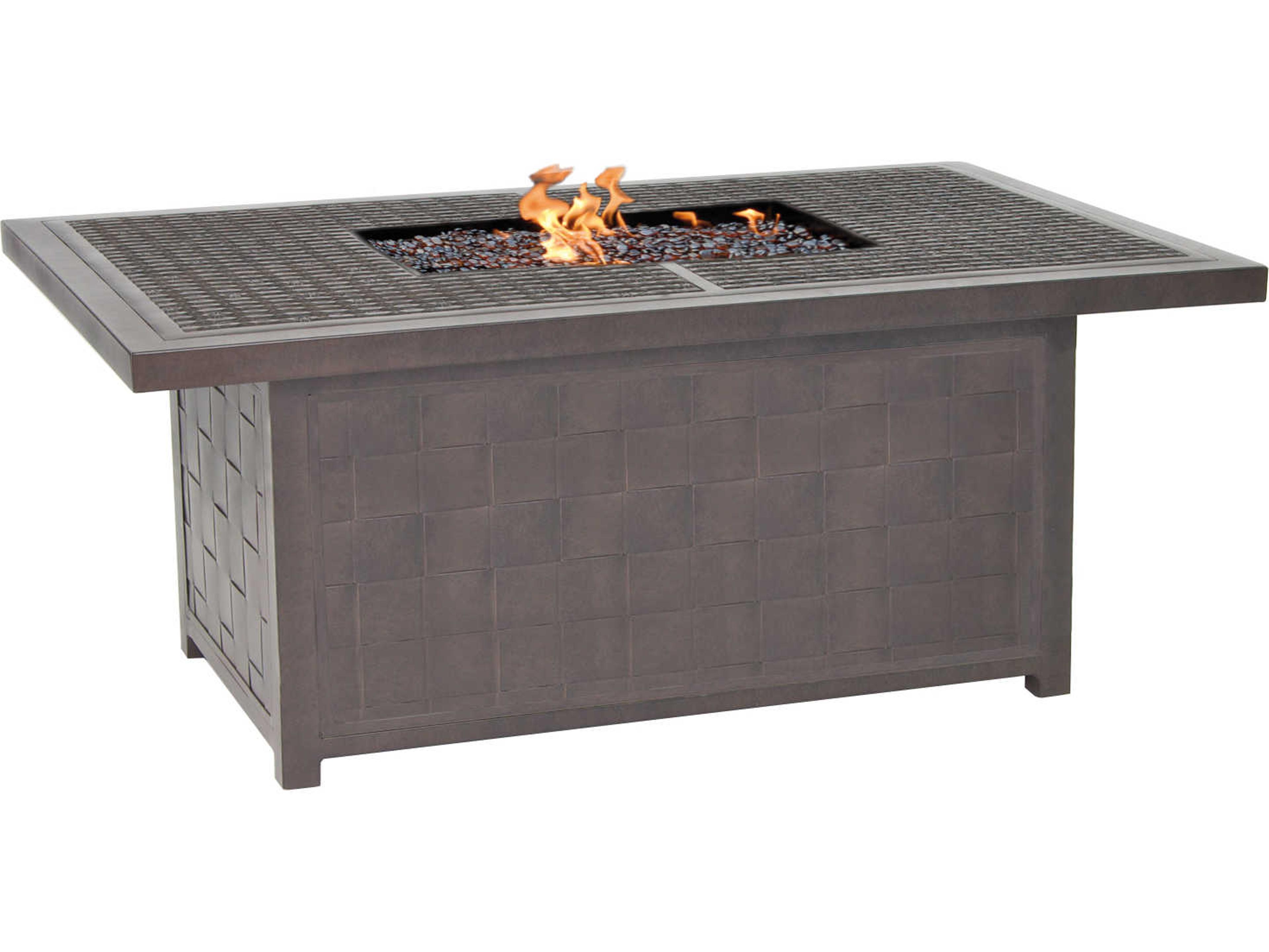 Classical Firepits Cast Aluminum Rectangular Outdoor Patio Fire Pit Table