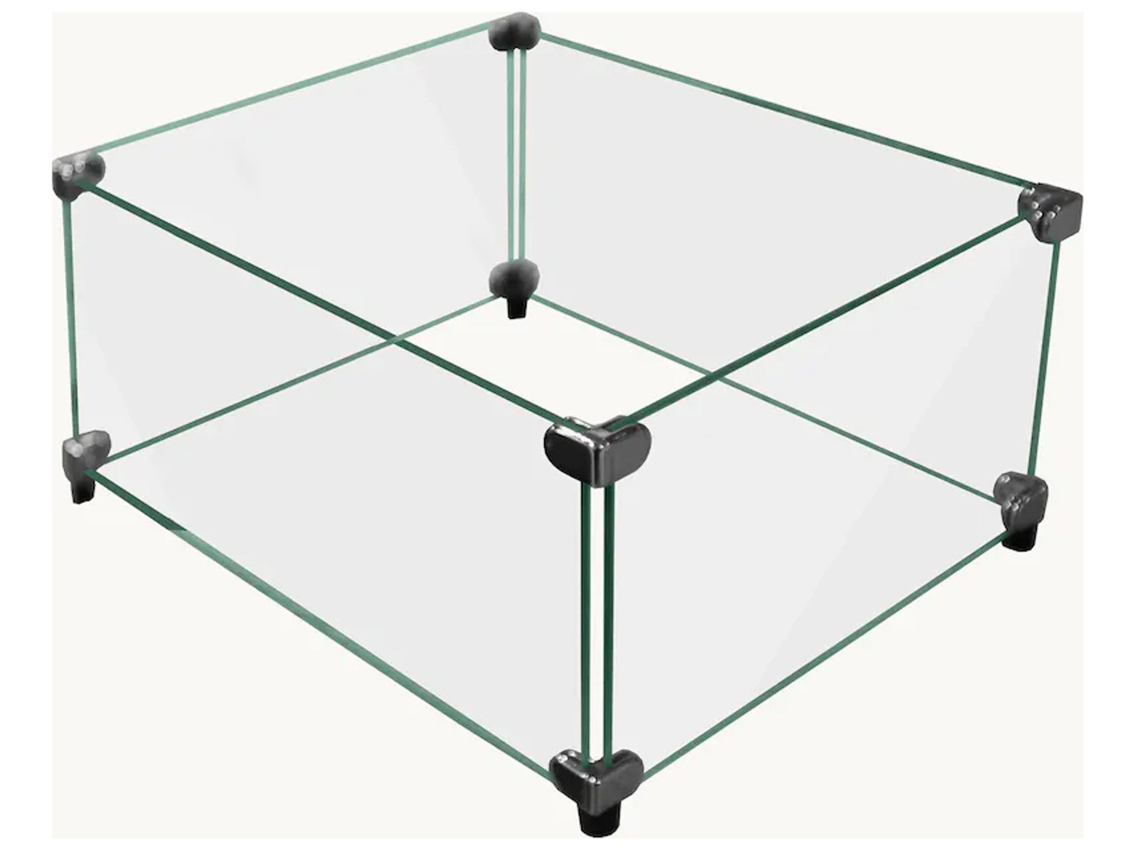 Square Glass Wind Guard for 44'' Firepits