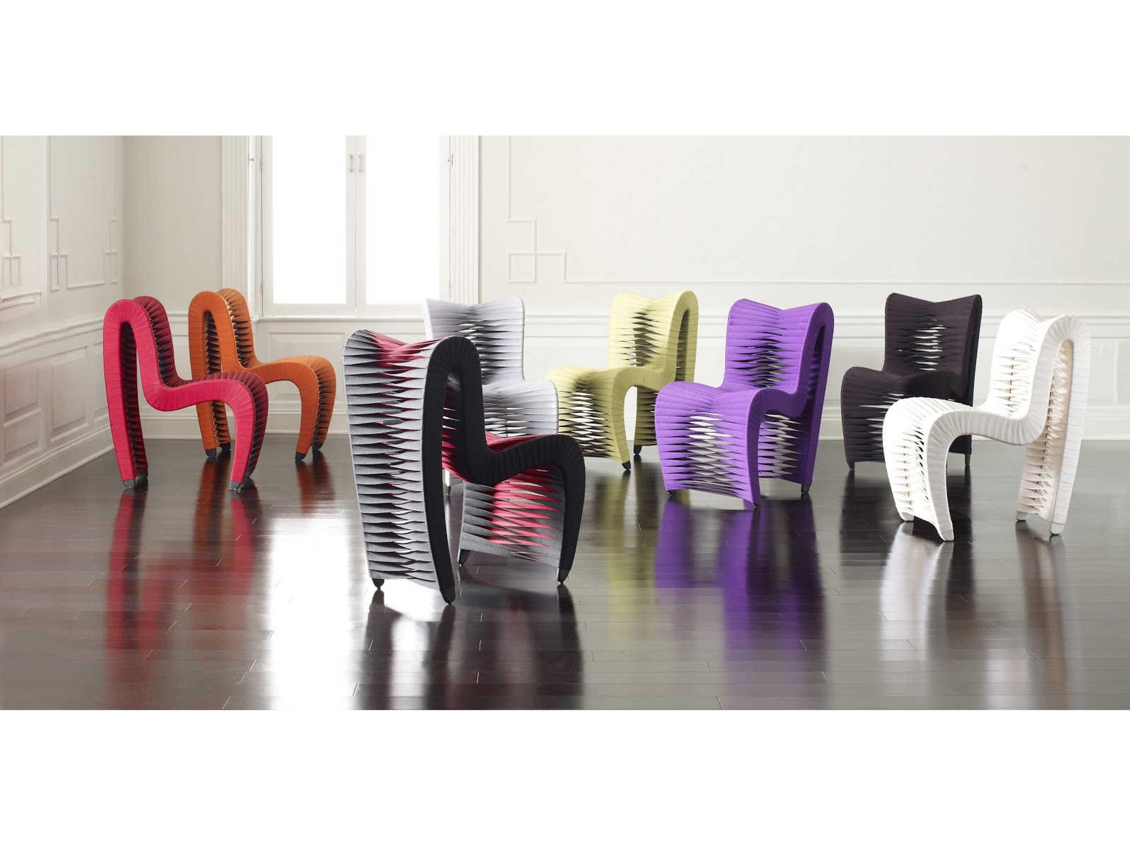 Phillips Collection Seat Belt Black Upholstered Side Dining Chair