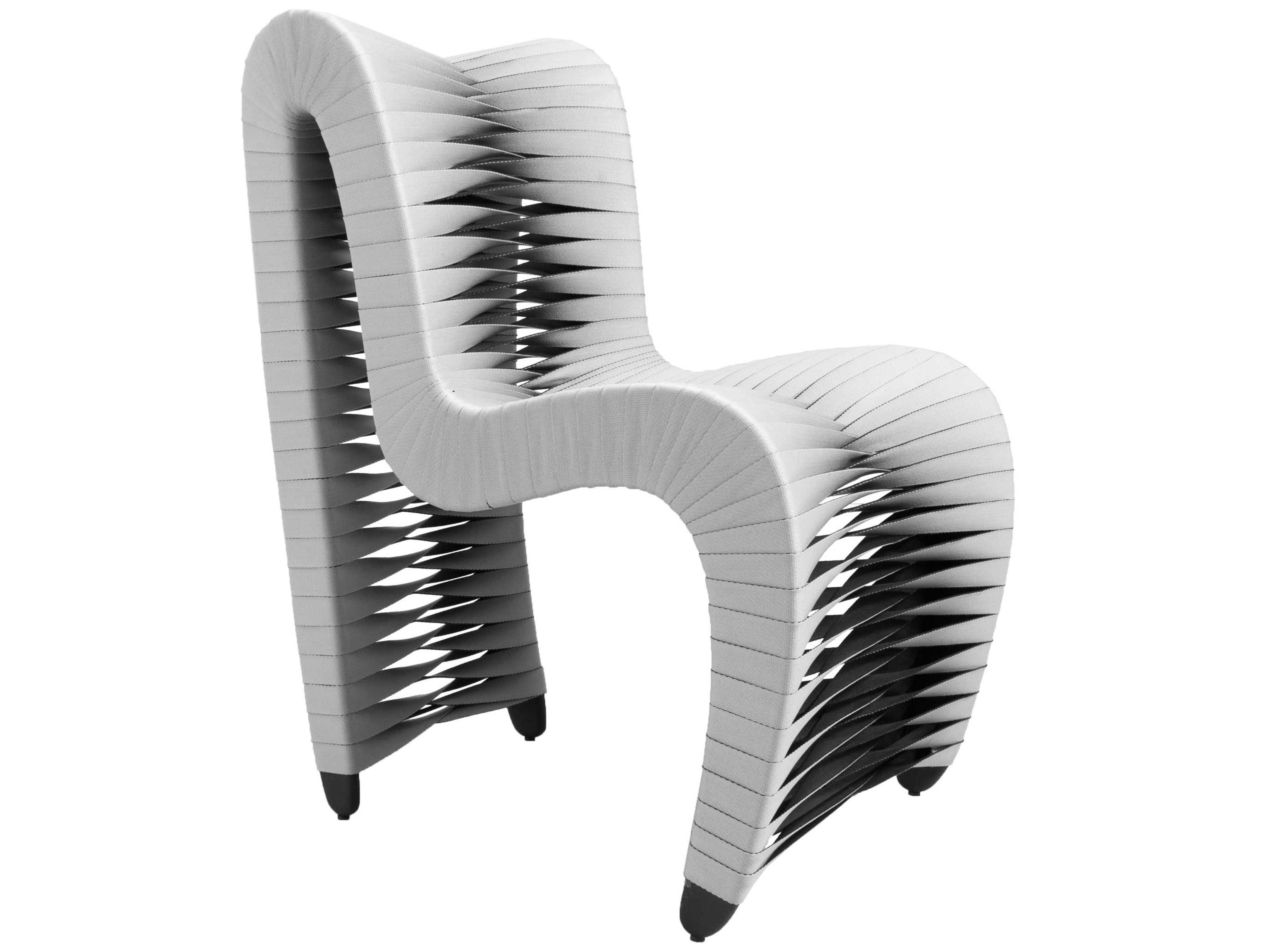 Seat Belt Dining Chair Woven Gray Black