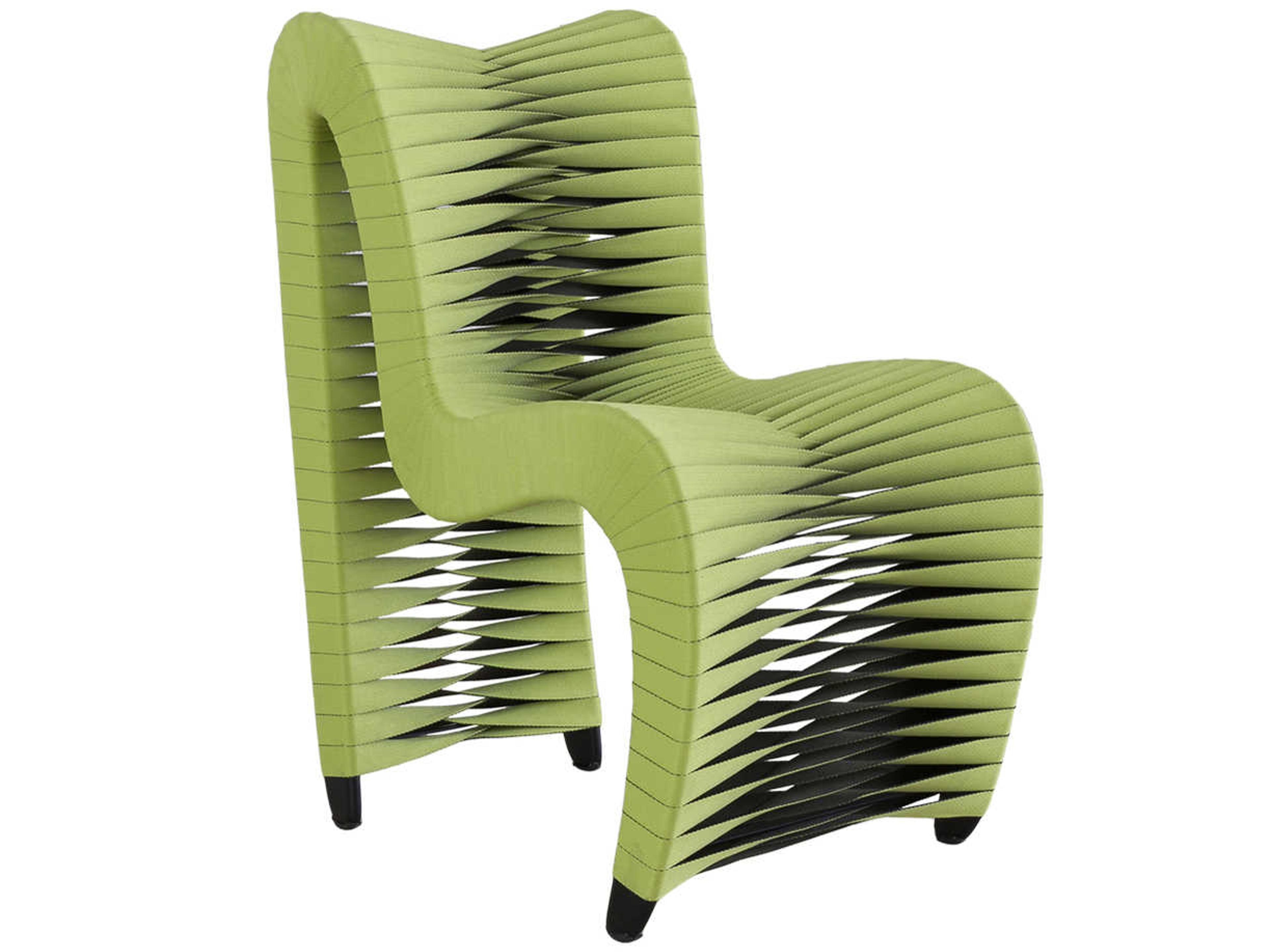 Seat Belt Green Upholstered Side Dining Chair