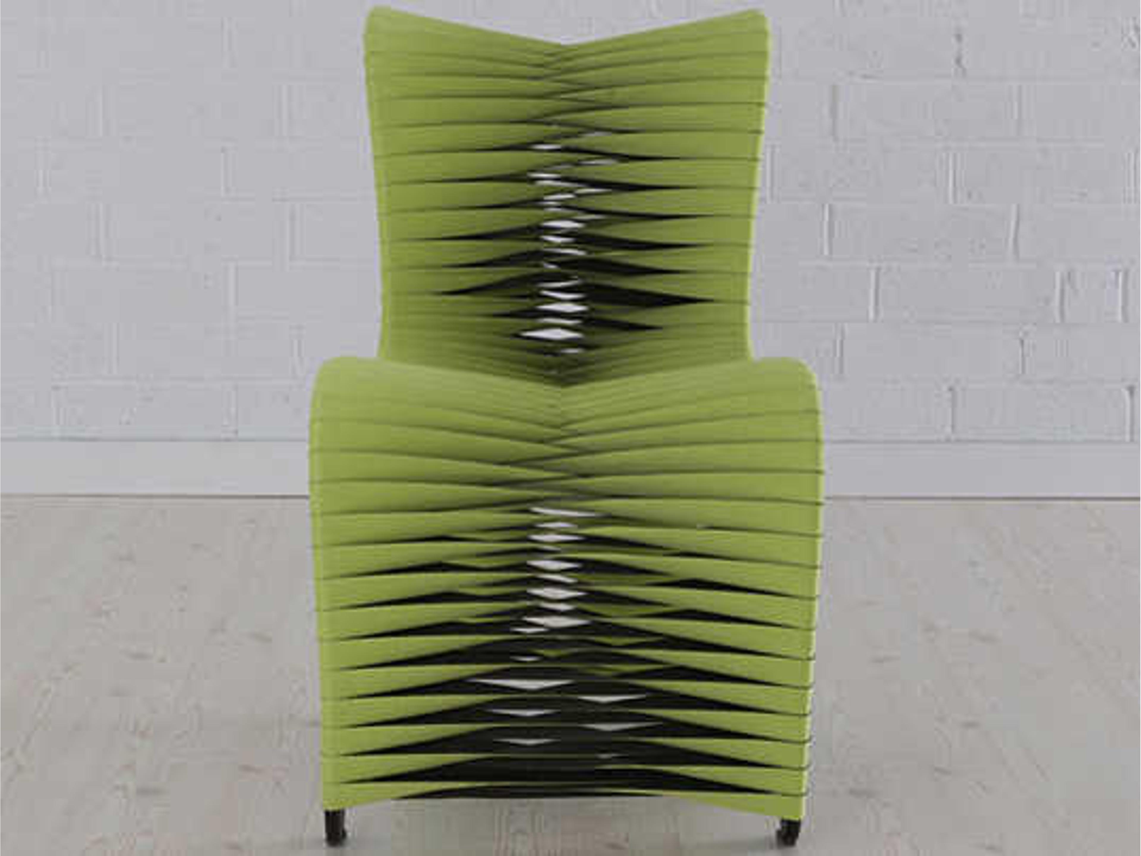 Phillips Collection Seat Belt Green Upholstered Side Dining Chair