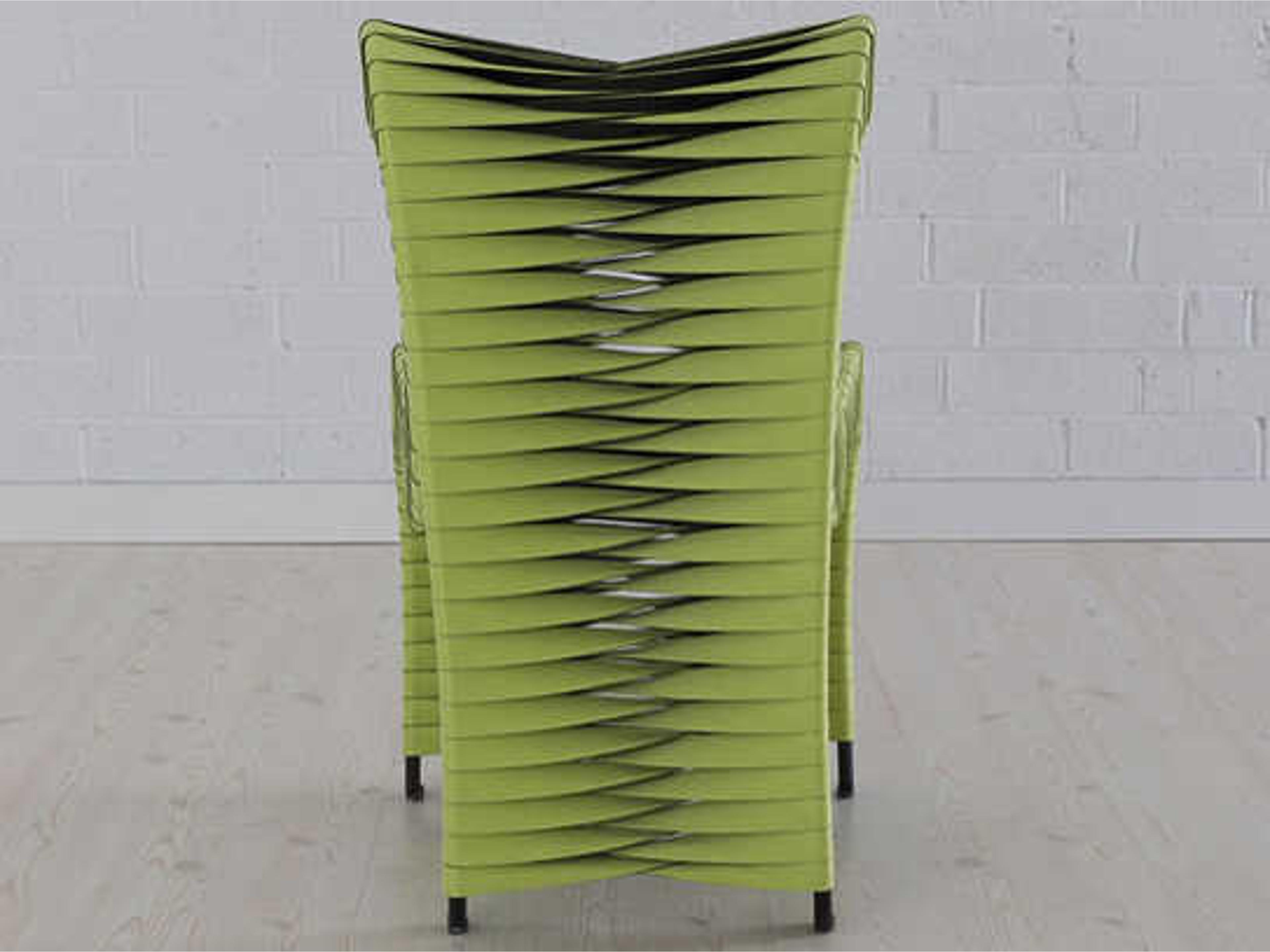 Phillips Collection Seat Belt Green Upholstered Side Dining Chair